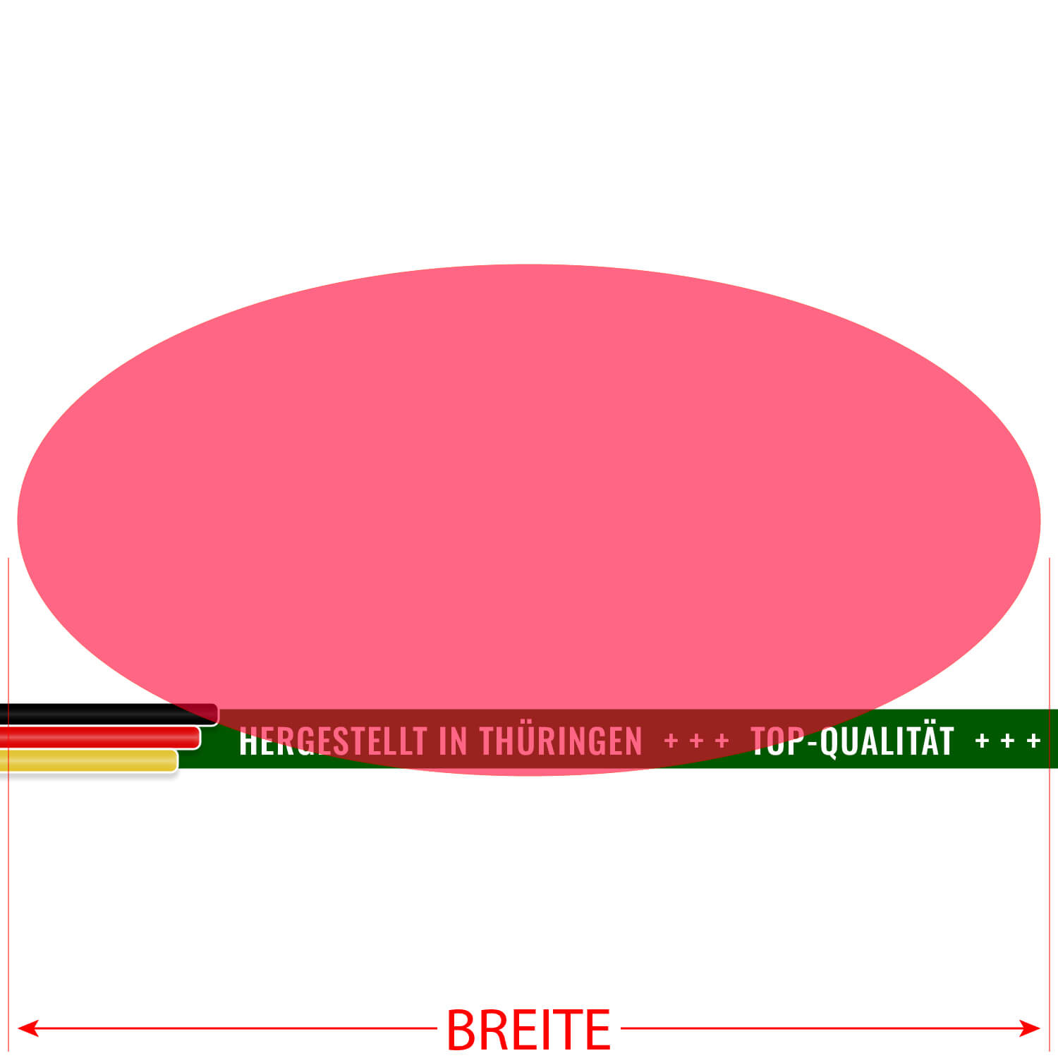 PLEXIGLAS® Zuschnitt 3-50cm - ovale Scheibe Neonrot transparent Größe