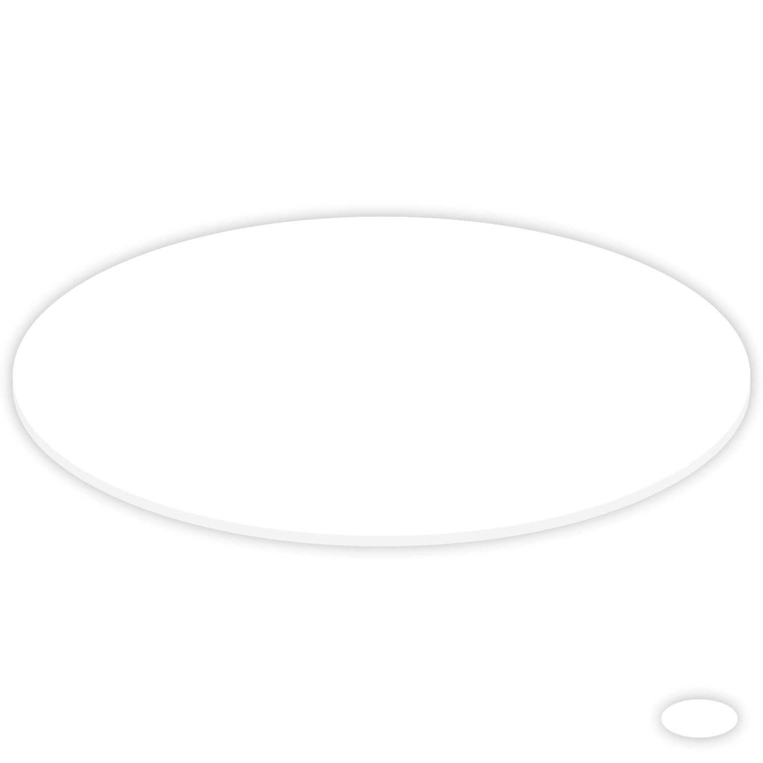 PLEXIGLAS® Zuschnitt 3-50cm - ovale Scheibe weiß