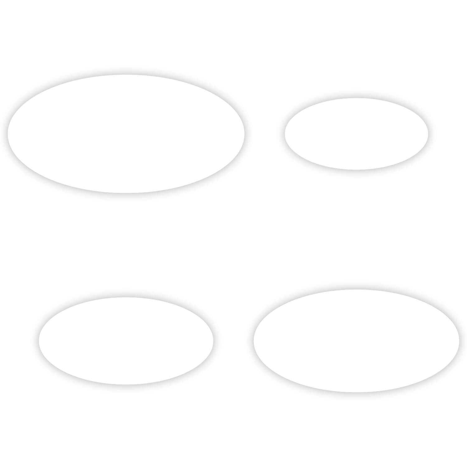 PLEXIGLAS® Zuschnitt 3-50cm - ovale Scheibe weiß Gruppenbild