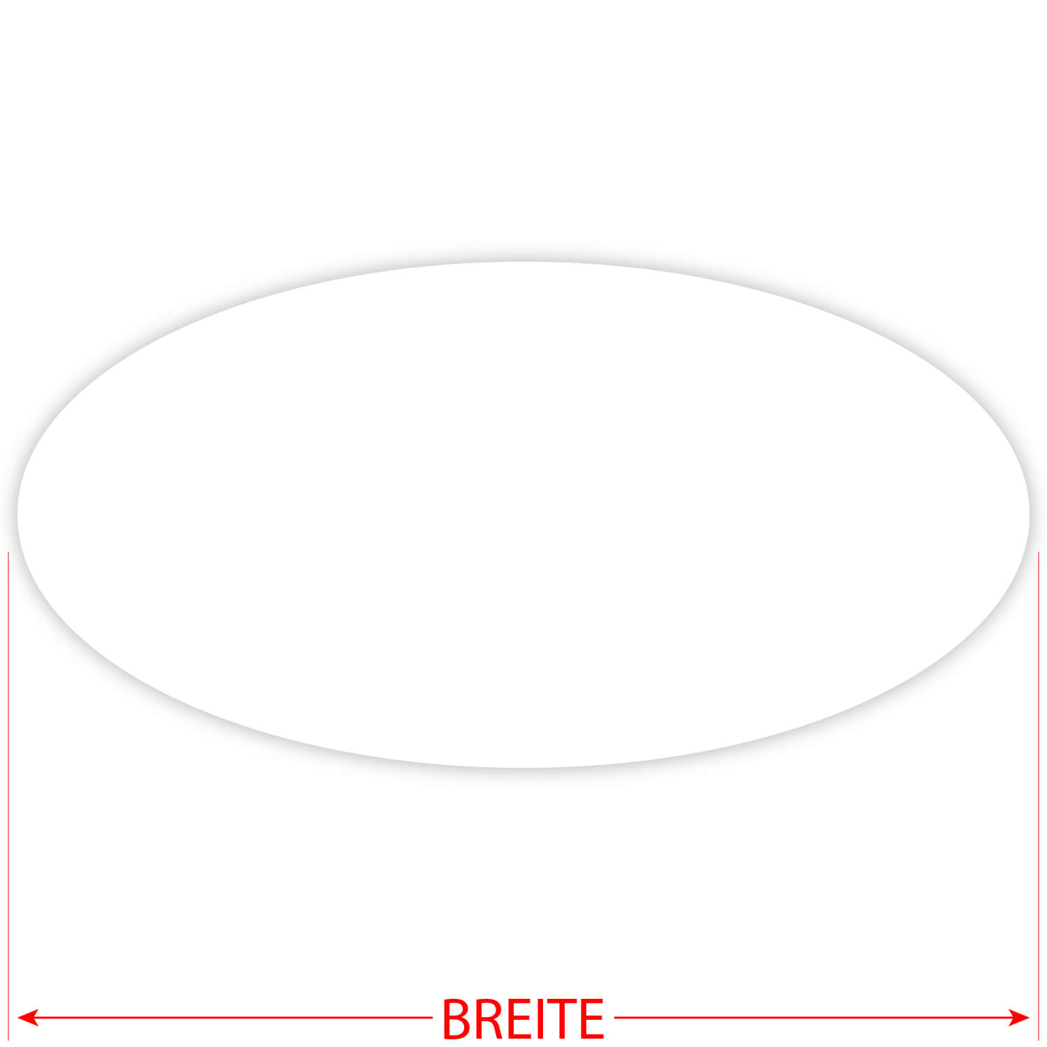 PLEXIGLAS® Zuschnitt 3-50cm - ovale Scheibe weiß Größe