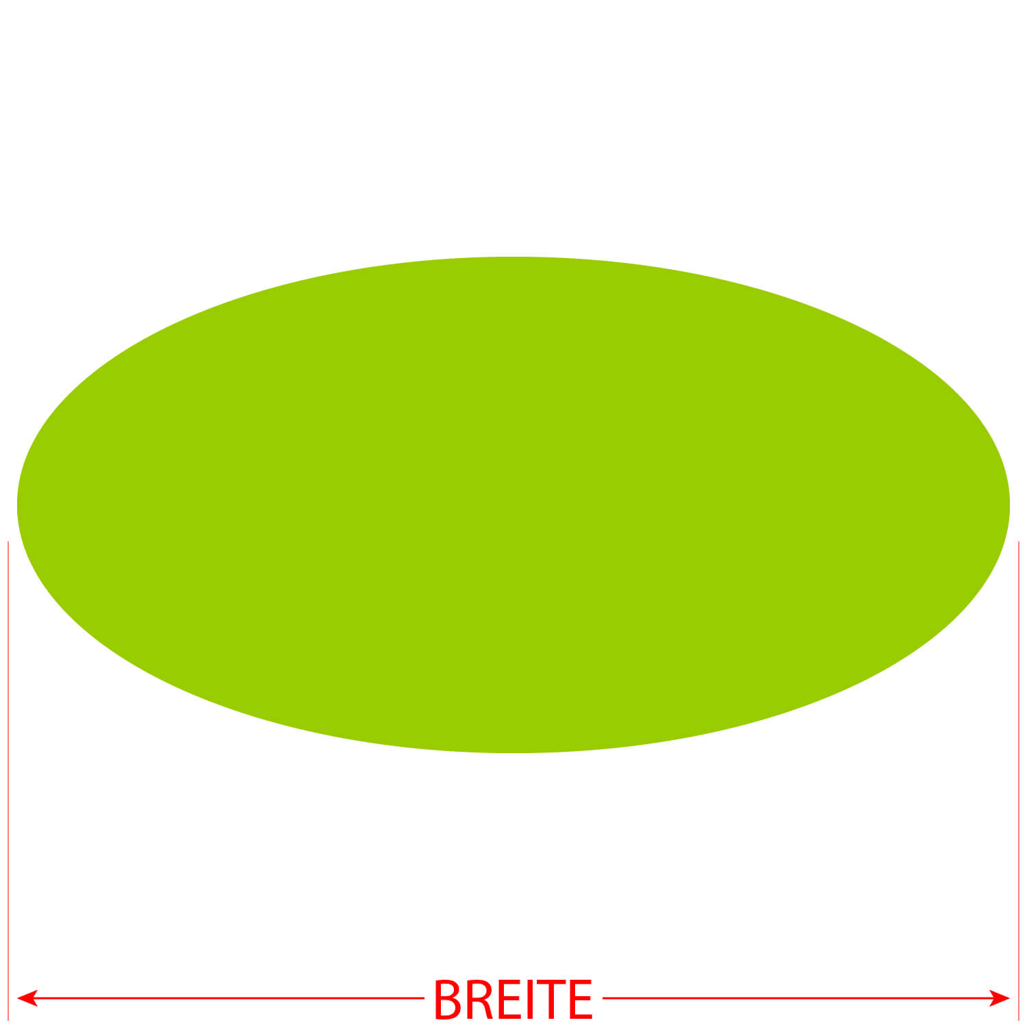PLEXIGLAS® Zuschnitt 3-50cm - ovale Scheiben grün Größe