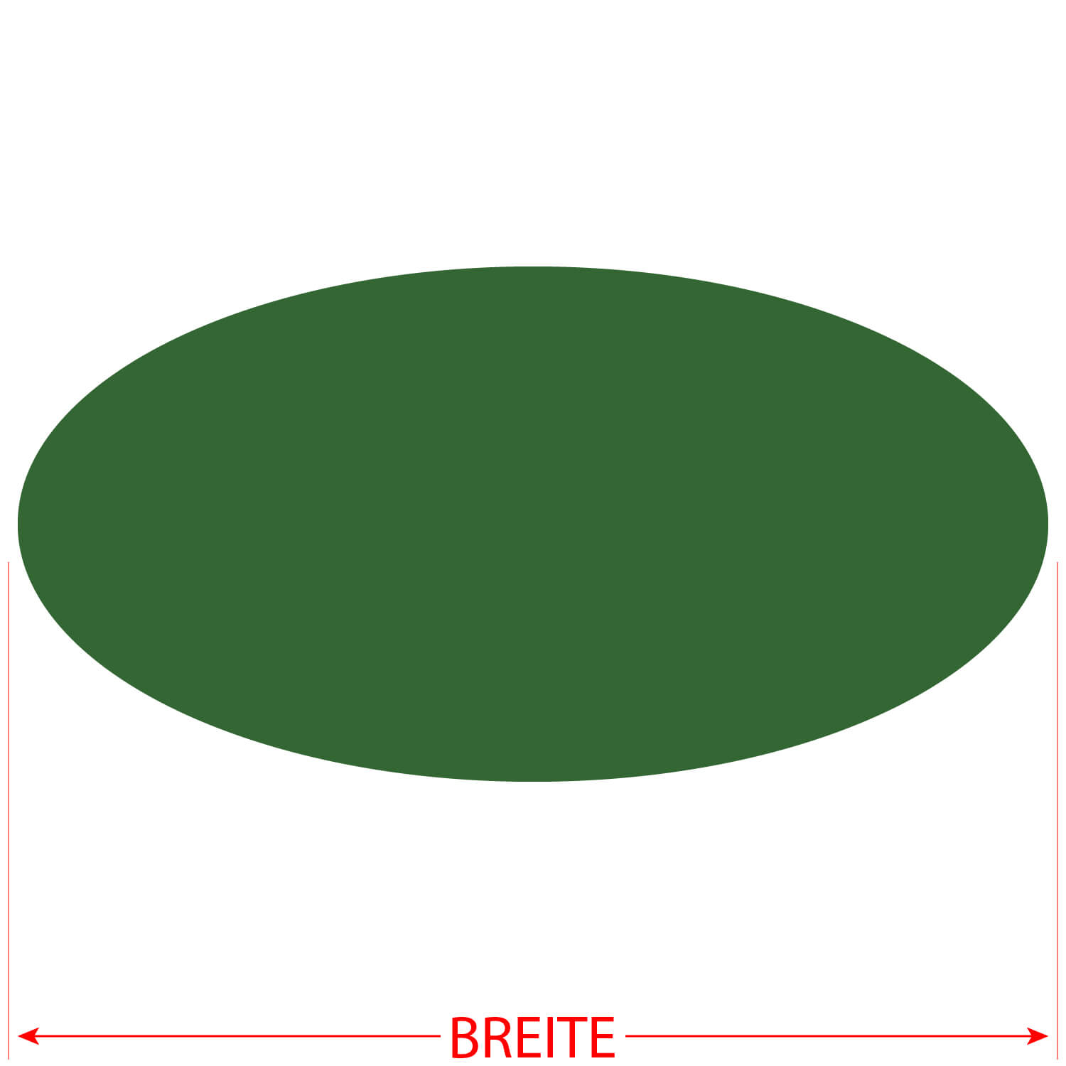 PLEXIGLAS® Zuschnitt 3-50cm - ovale Scheiben dunkelgrün Größe