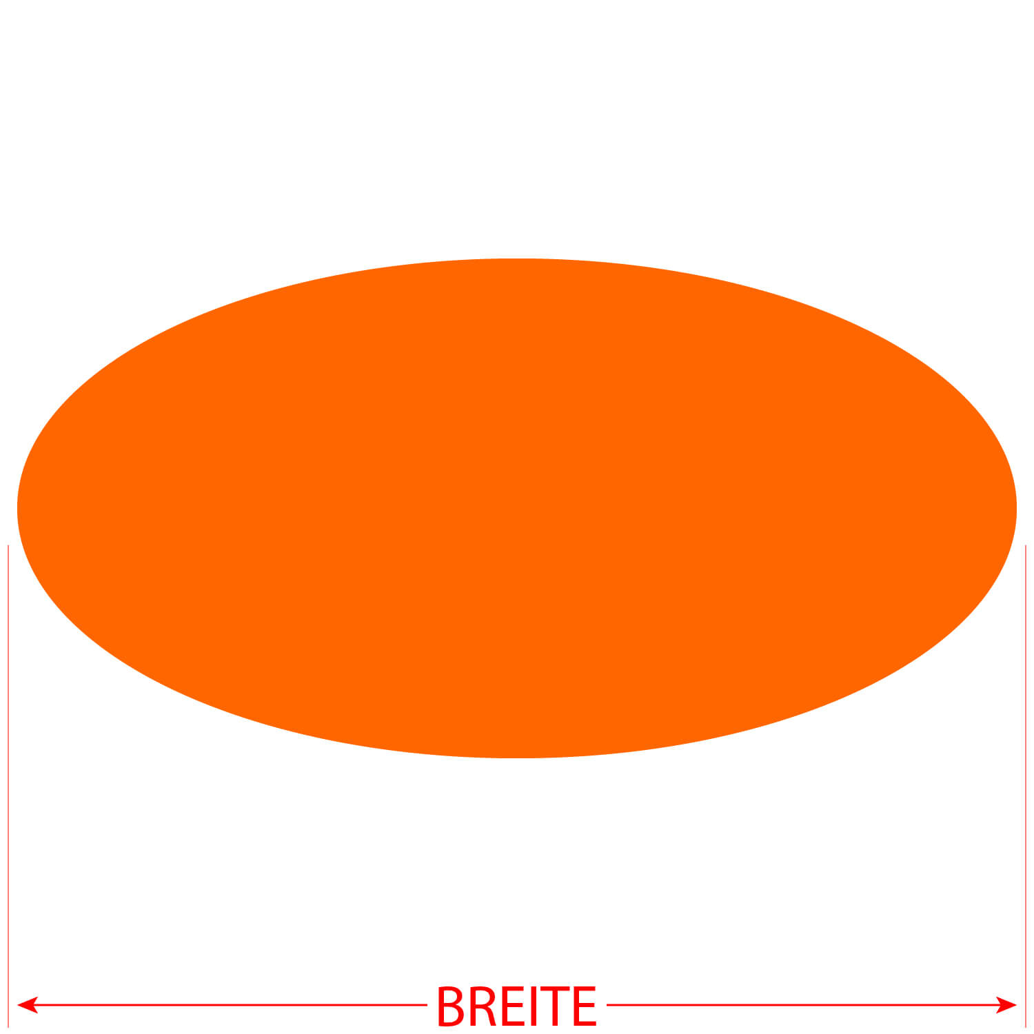 PLEXIGLAS® Zuschnitt 3-50cm - ovale Scheiben orange Größe