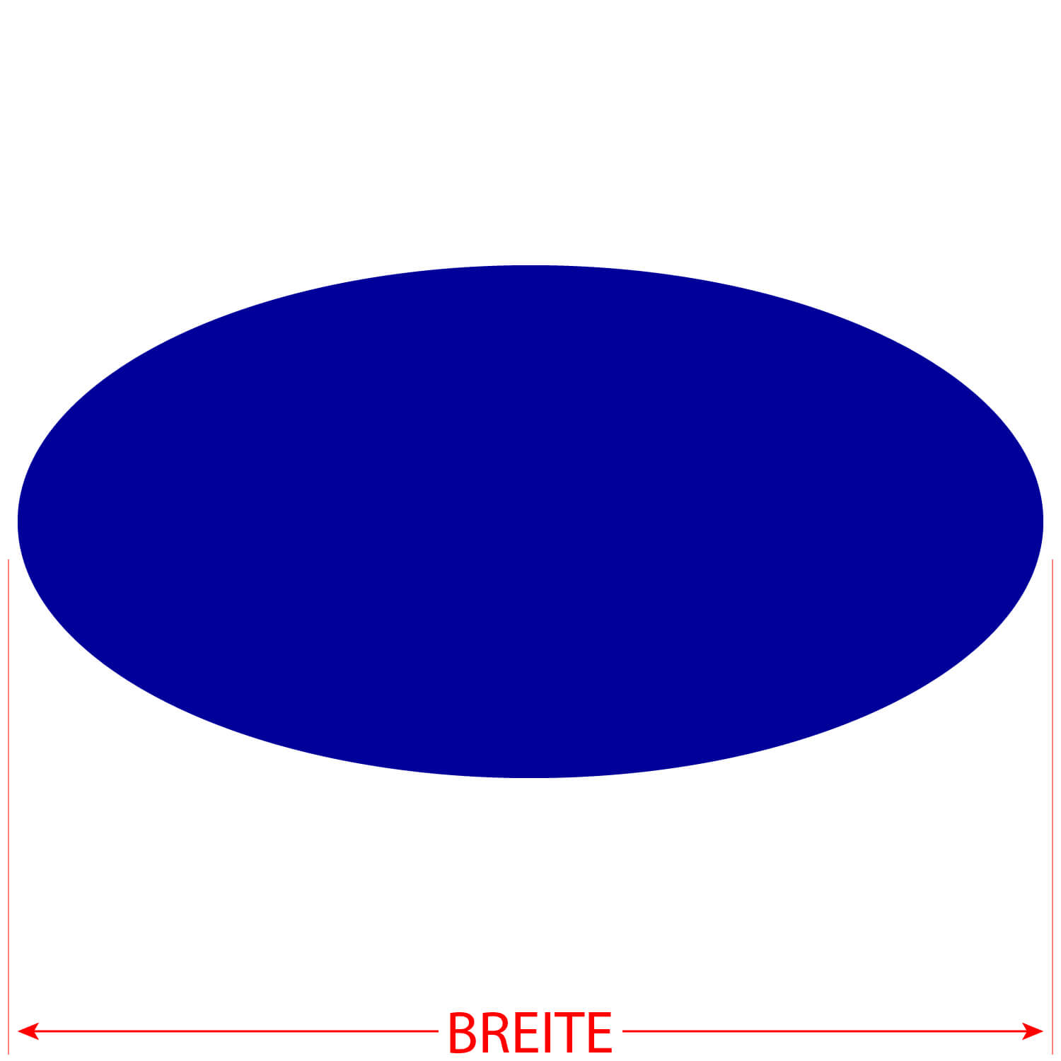 PLEXIGLAS® Zuschnitt 3-50cm - ovale Scheiben blau Größe