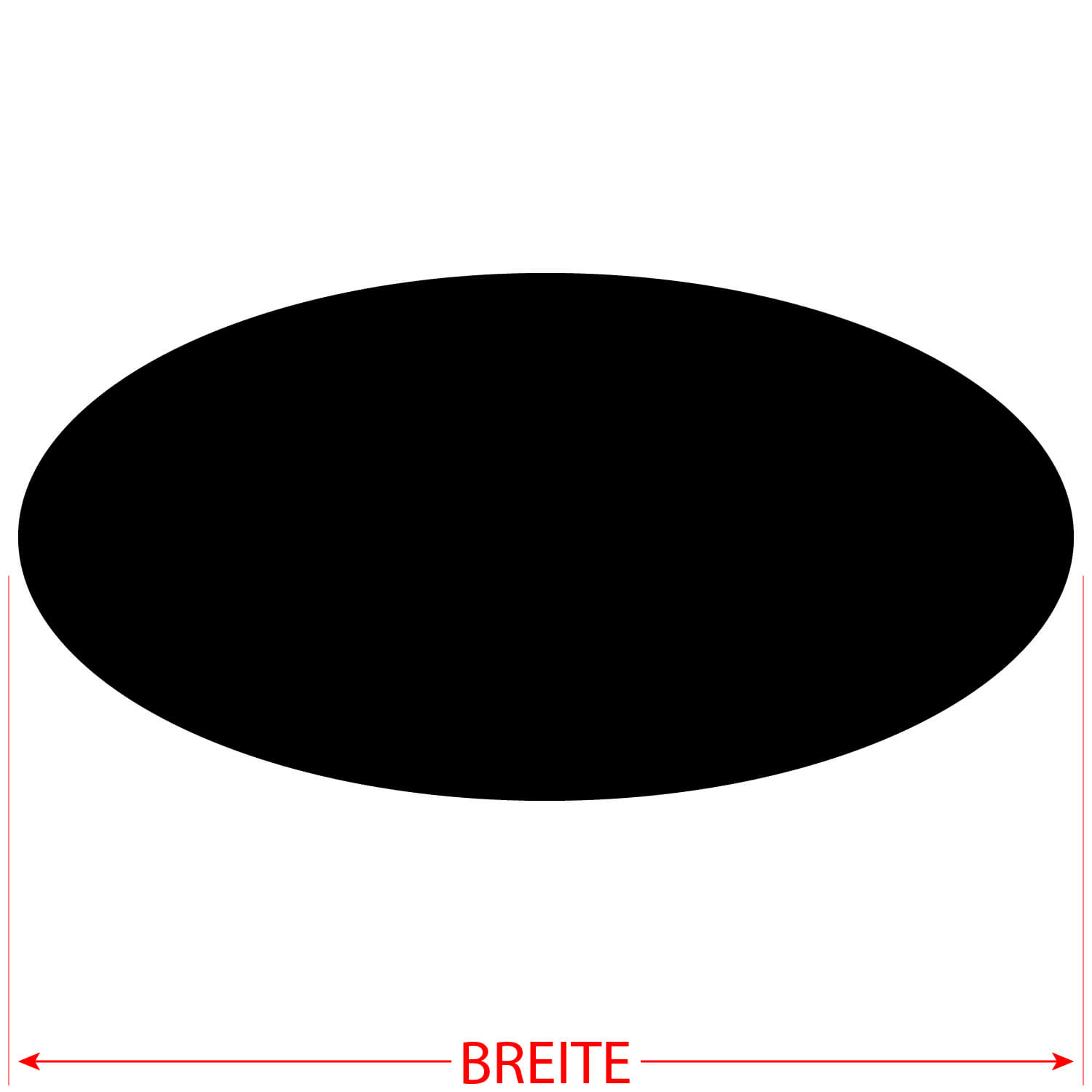 PLEXIGLAS® Zuschnitt 3-50cm - ovale Scheiben schwarz Größe