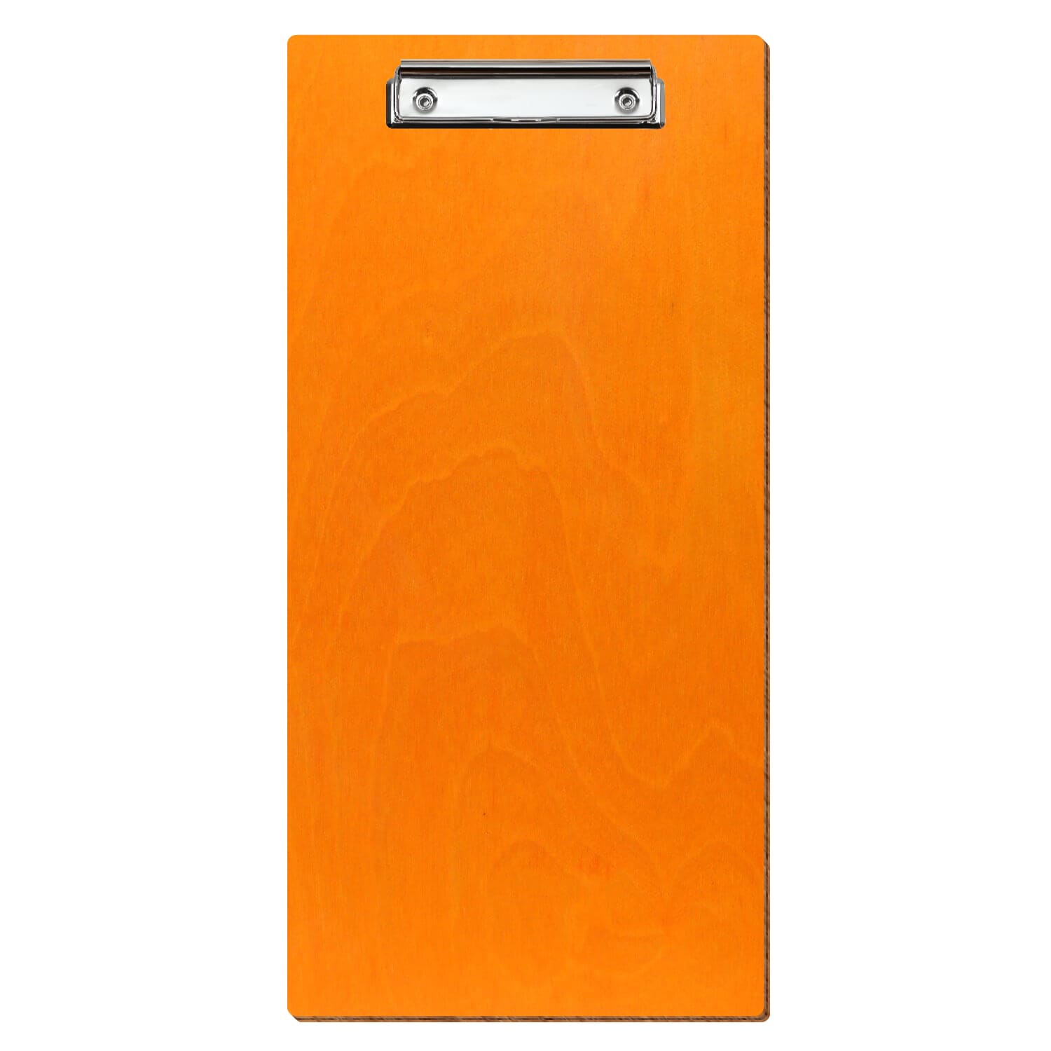 Klemmbrett Barformat Orange hochkant Bügelklemme silber