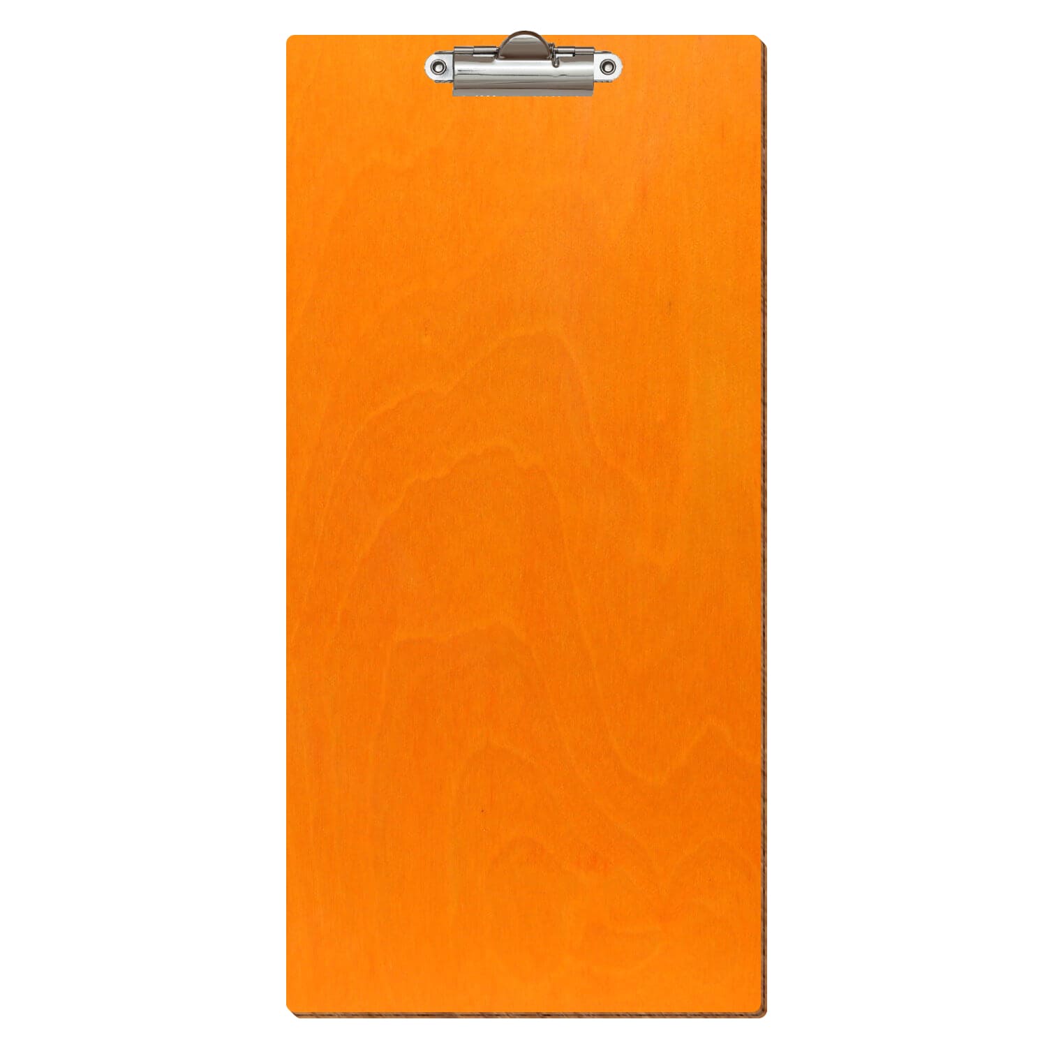 Klemmbrett Barformat Orange hochkant Zahnklemme silber