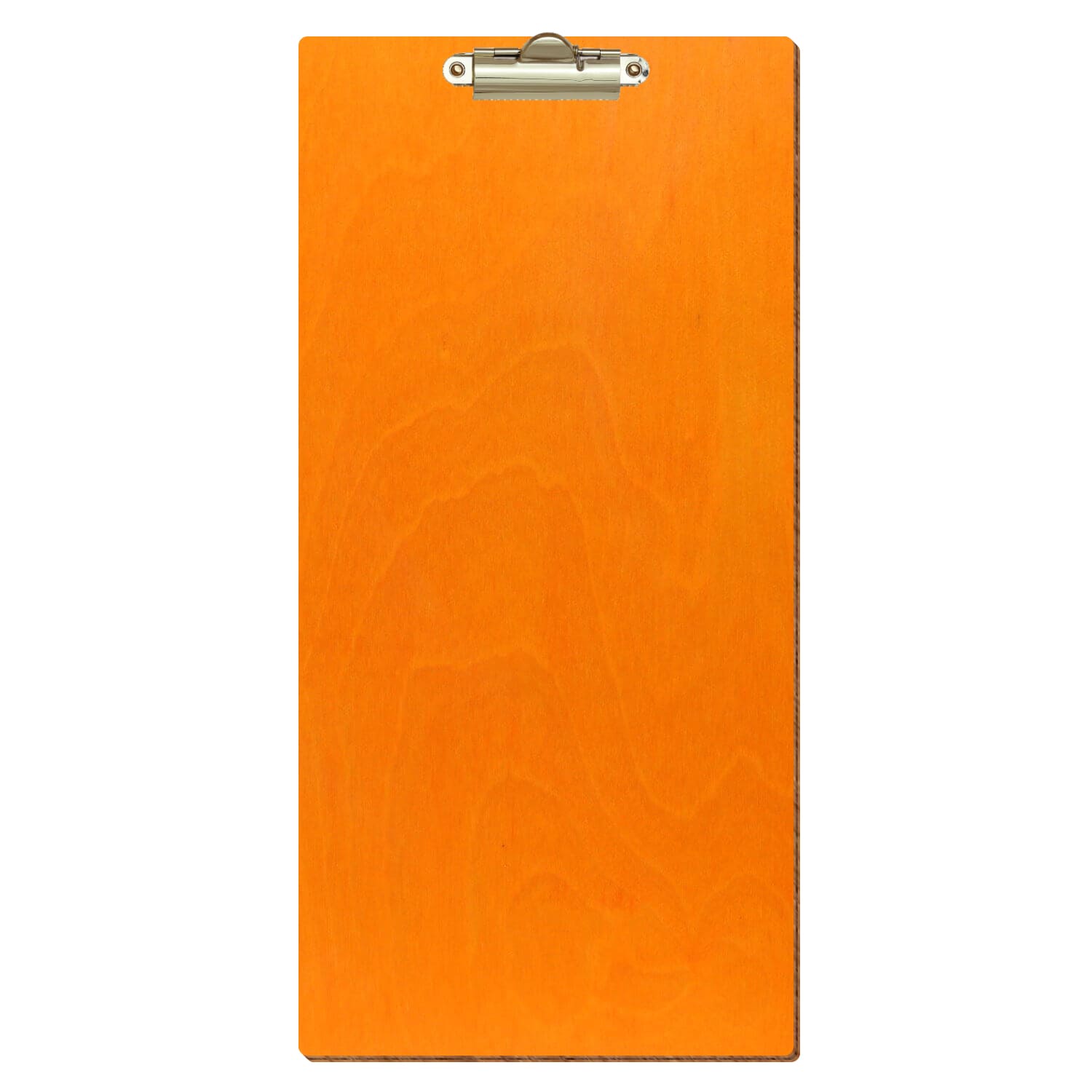 Klemmbrett Barformat Orange hochkant Zahnklemme gold