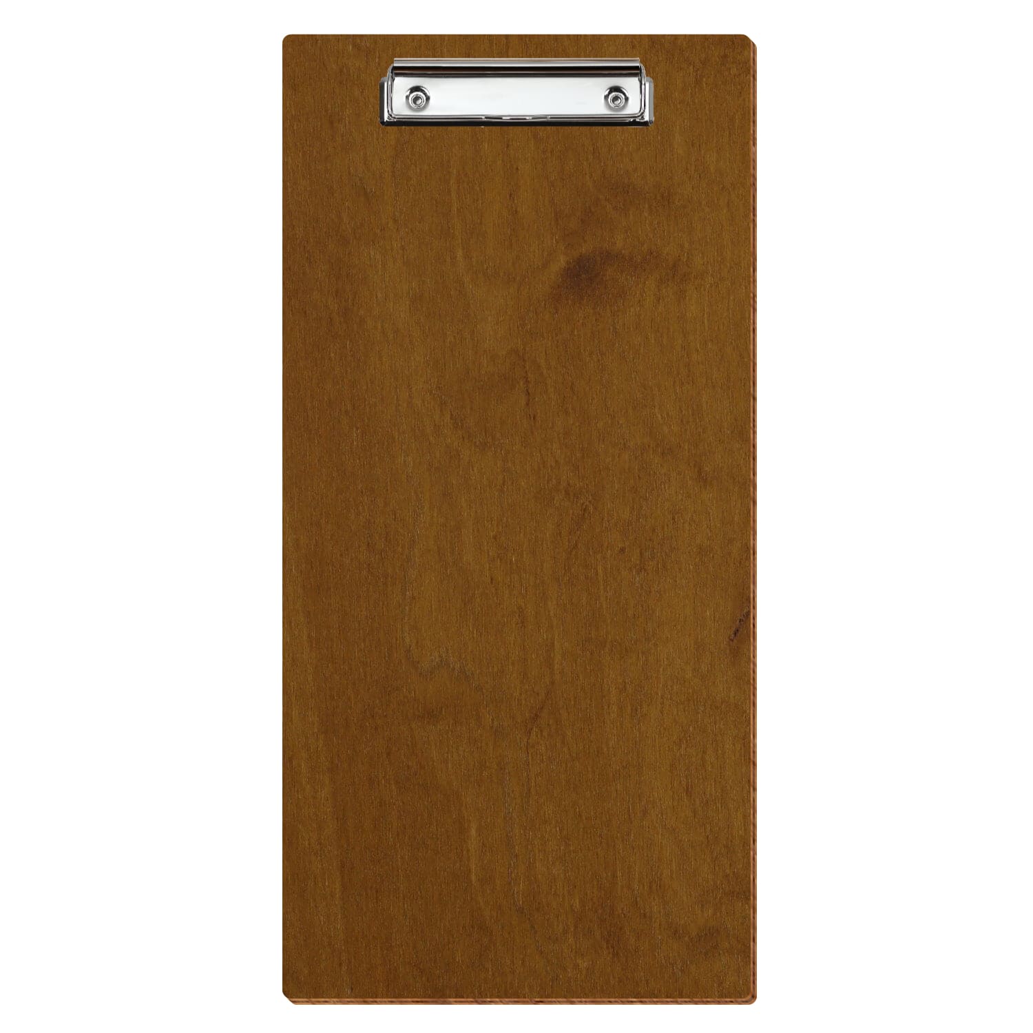 Klemmbrett Barformat Teak hochkant Bügelklemme silber
