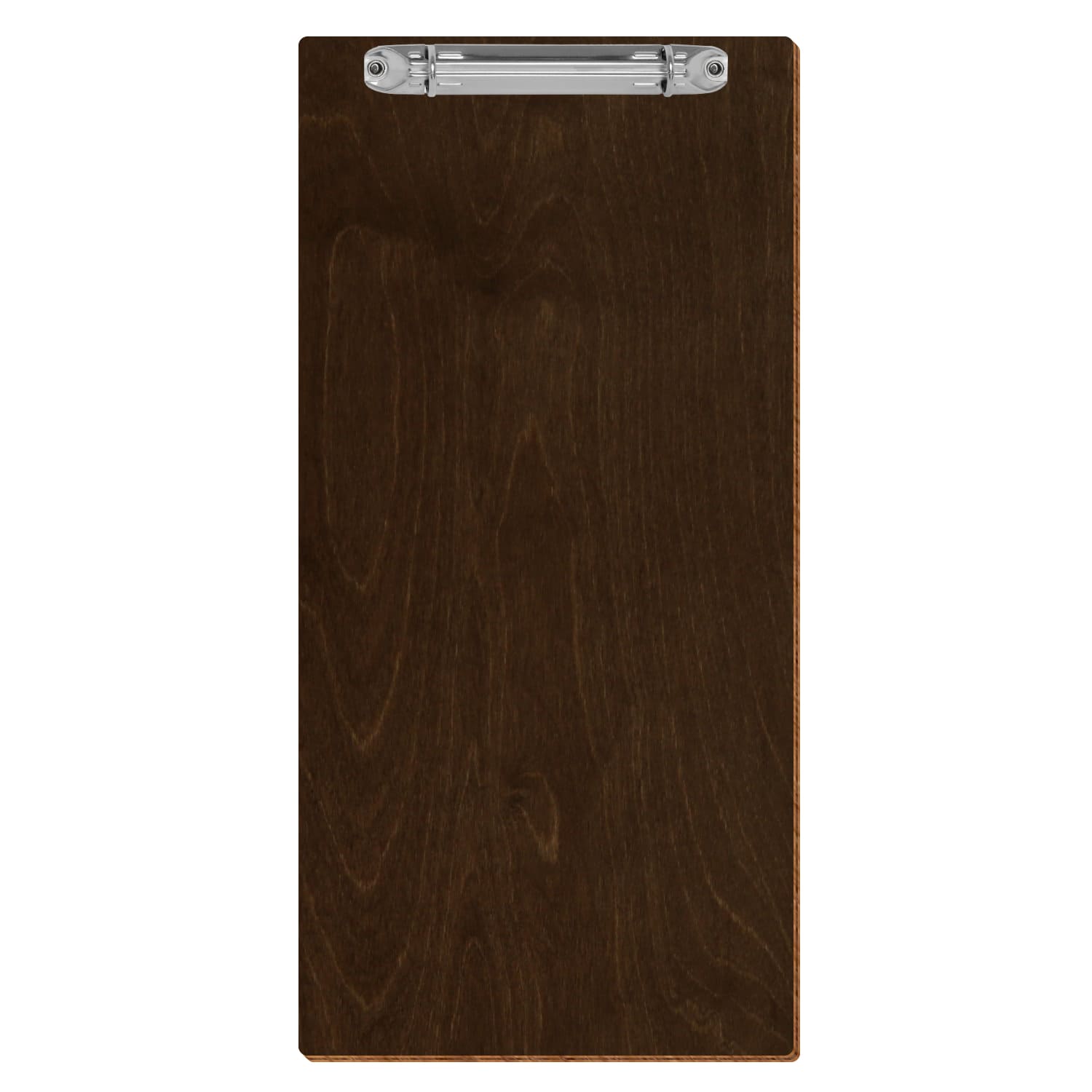 Klemmbrett Barformat Walnuss hochkant Ringbuchmechanik silber