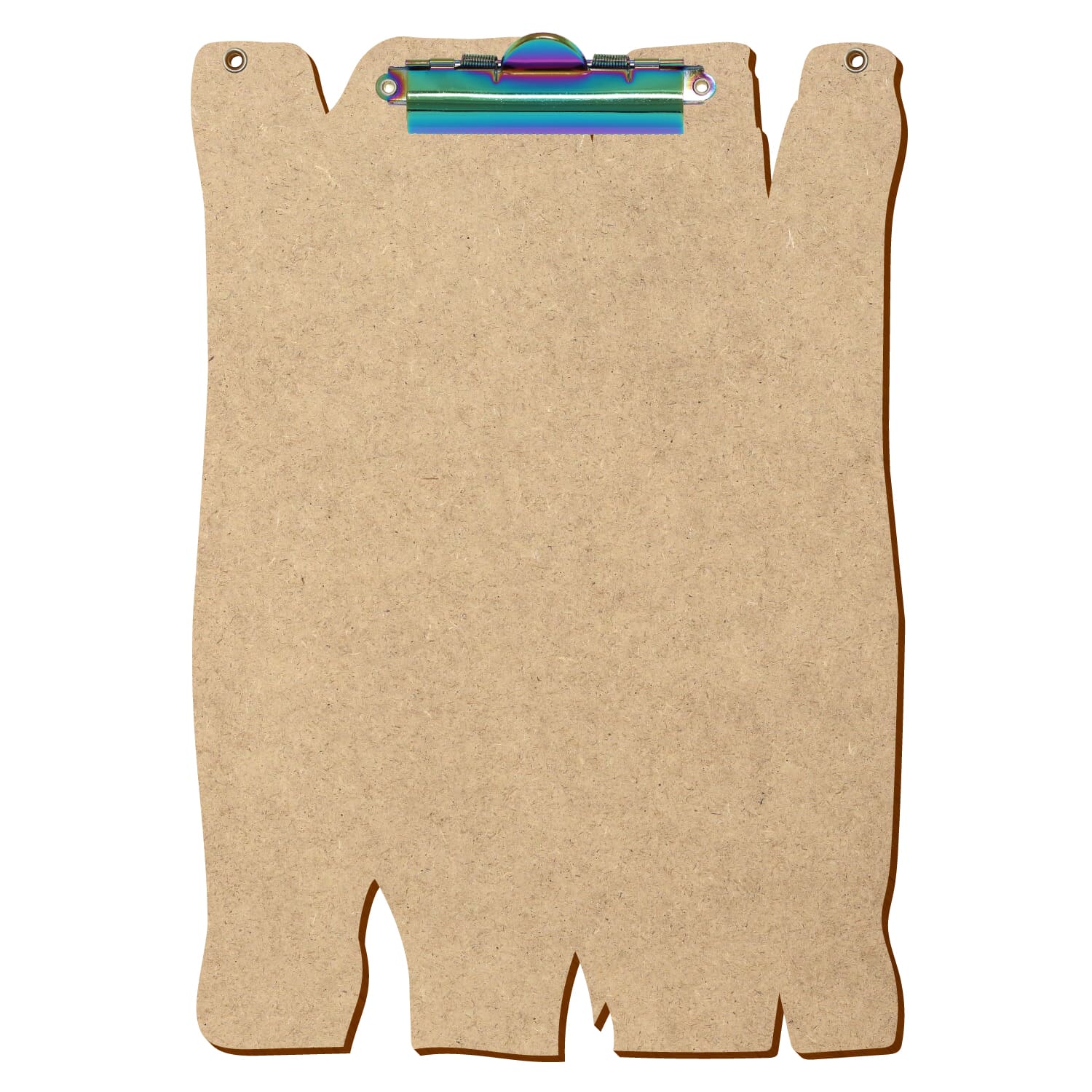 Klemmbrett Holzbrettform mit 2 Ösen HDF A4 hochkant Zahnklemme Regenbogen
