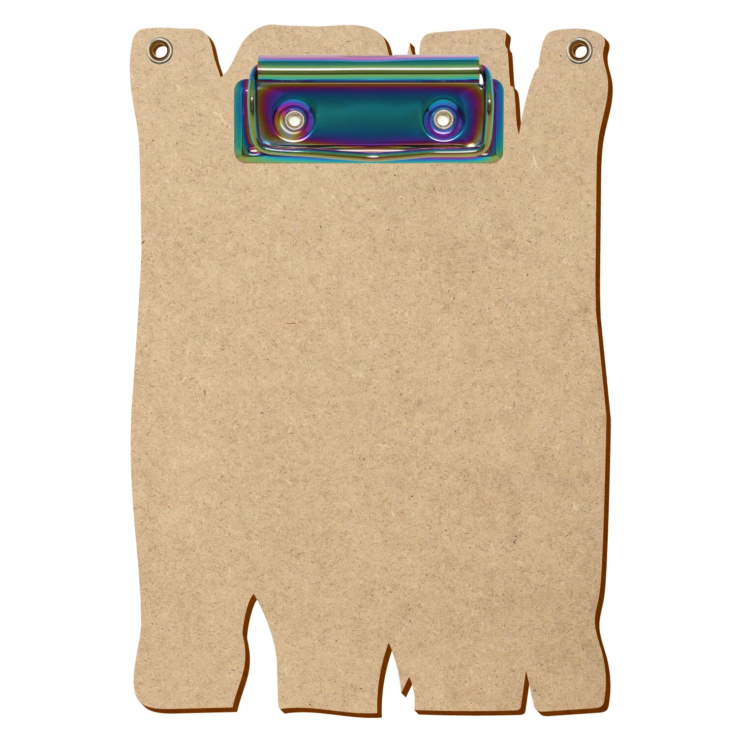 Klemmbrett Holzbrettform mit 2 Ösen HDF A6 hochkant Bügelklemme Regenbogen