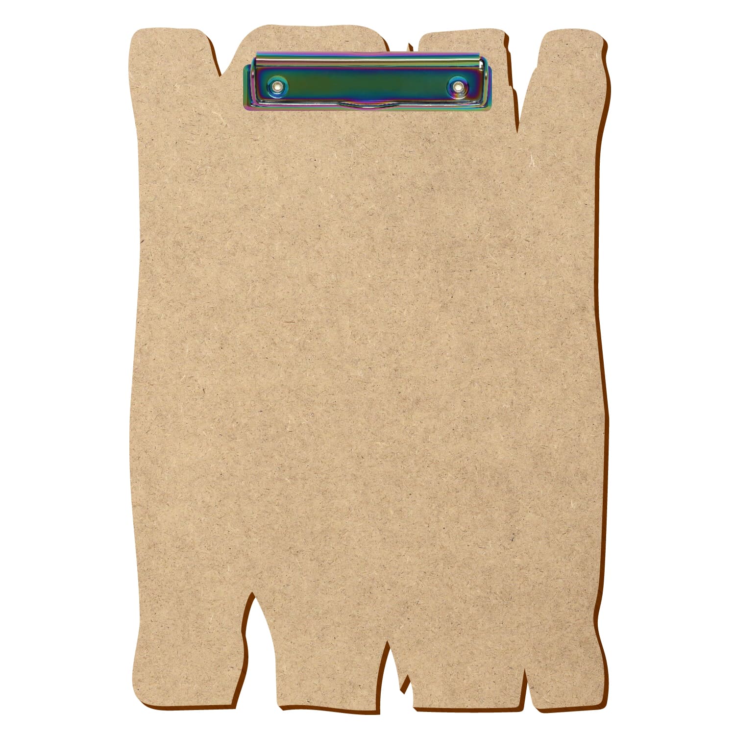 Klemmbrett Holzbrettform HDF A4 hochkant Bügelklemme Regenbogen