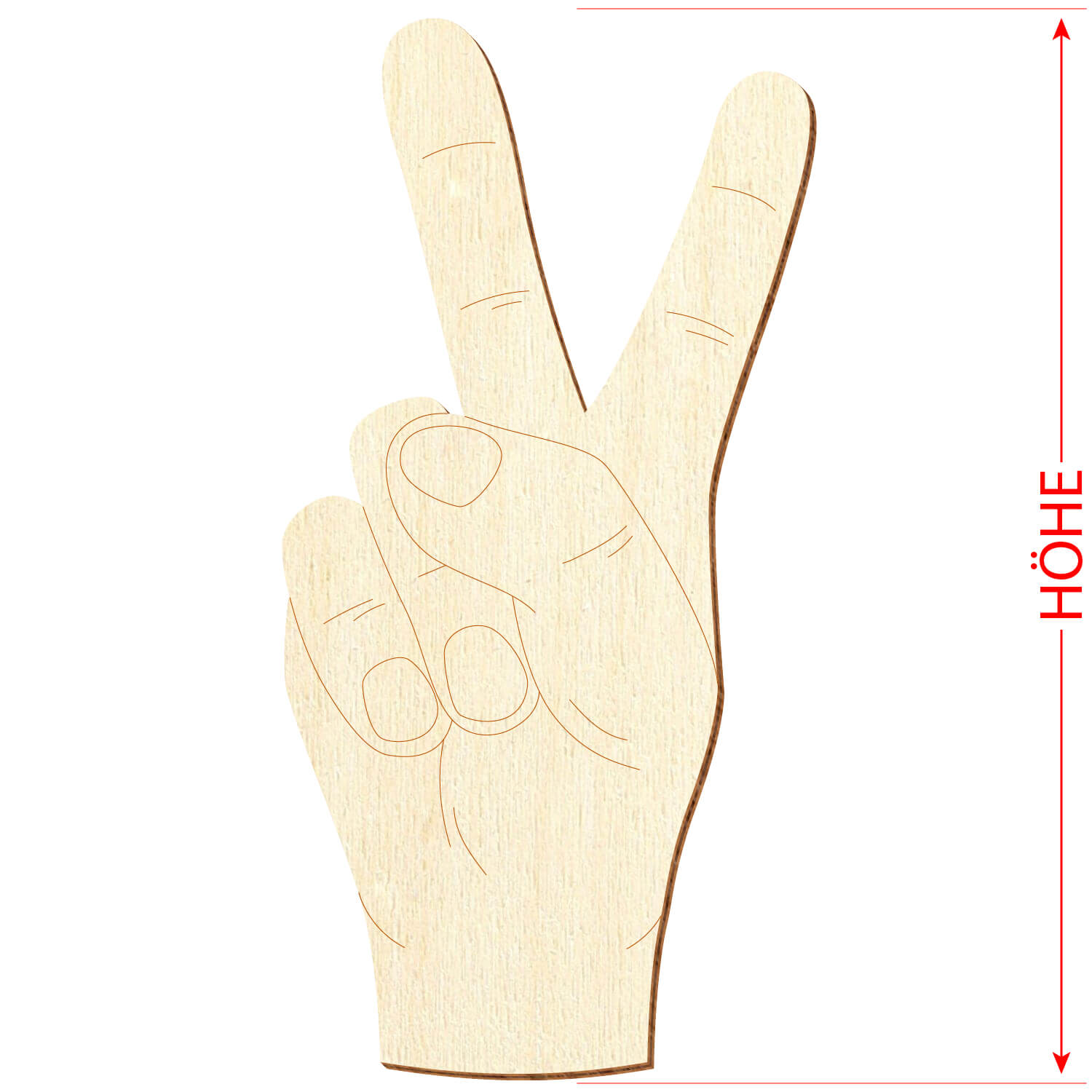Peace-Hand Höhe