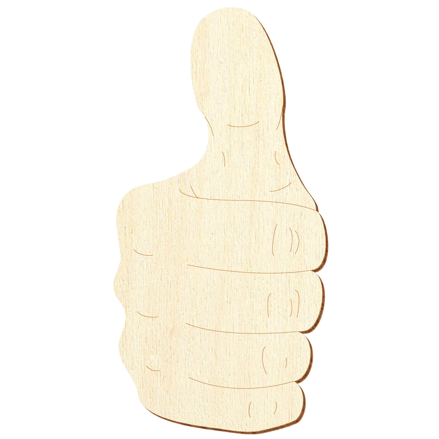Handzeichen Symbol Daumen hoch Holz Zuschnitt 3-50cm