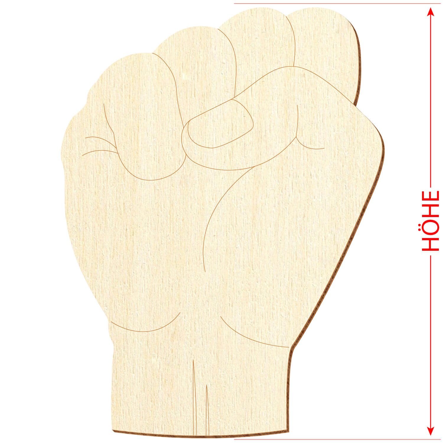 Holz Handzeichen Symbol Revolution Höhe