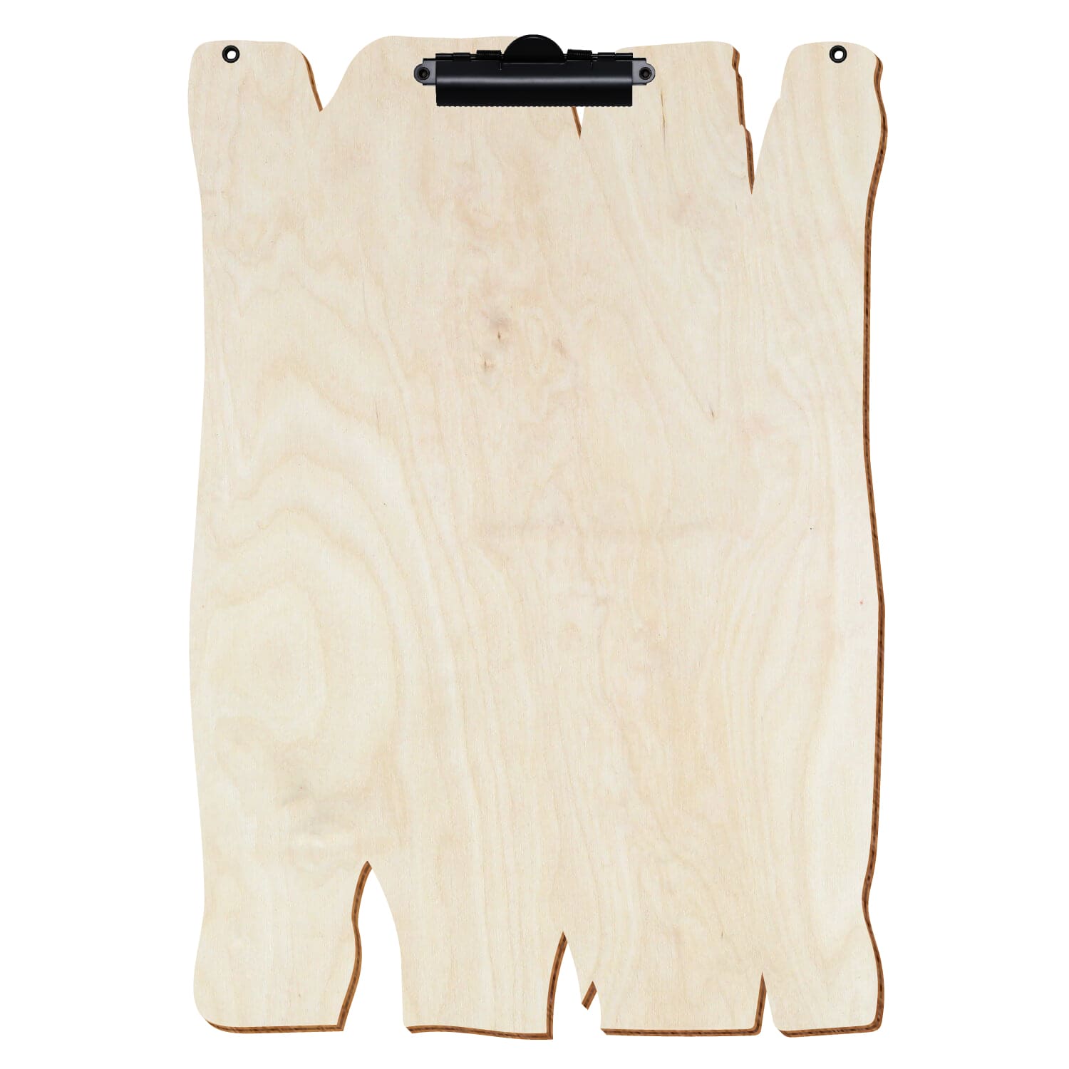 Klemmbrett Holzbrettform mit 2 Ösen Birke natur A3 hochkant Zahnklemme schwarz