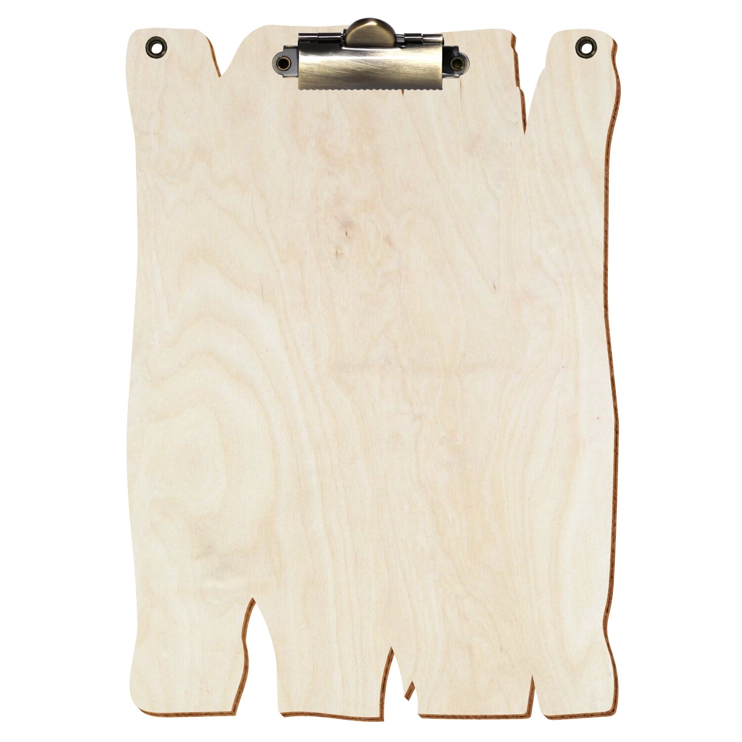 Klemmbrett Holzbrettform mit 2 Ösen Birke natur A5 hochkant Zahnklemme antik