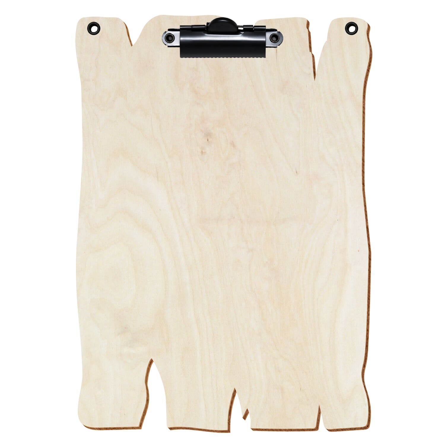 Klemmbrett Holzbrettform mit 2 Ösen Birke natur A5 hochkant Zahnklemme schwarz