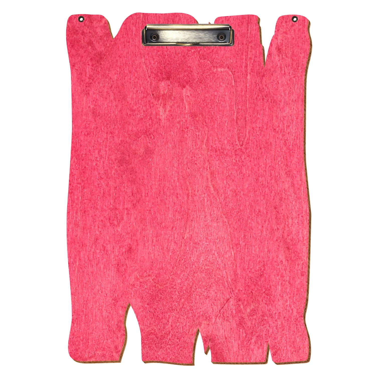Klemmbrett Holzbrettform mit 2 Ösen Dunkelpink A3 hochkant Bügelklemme antik
