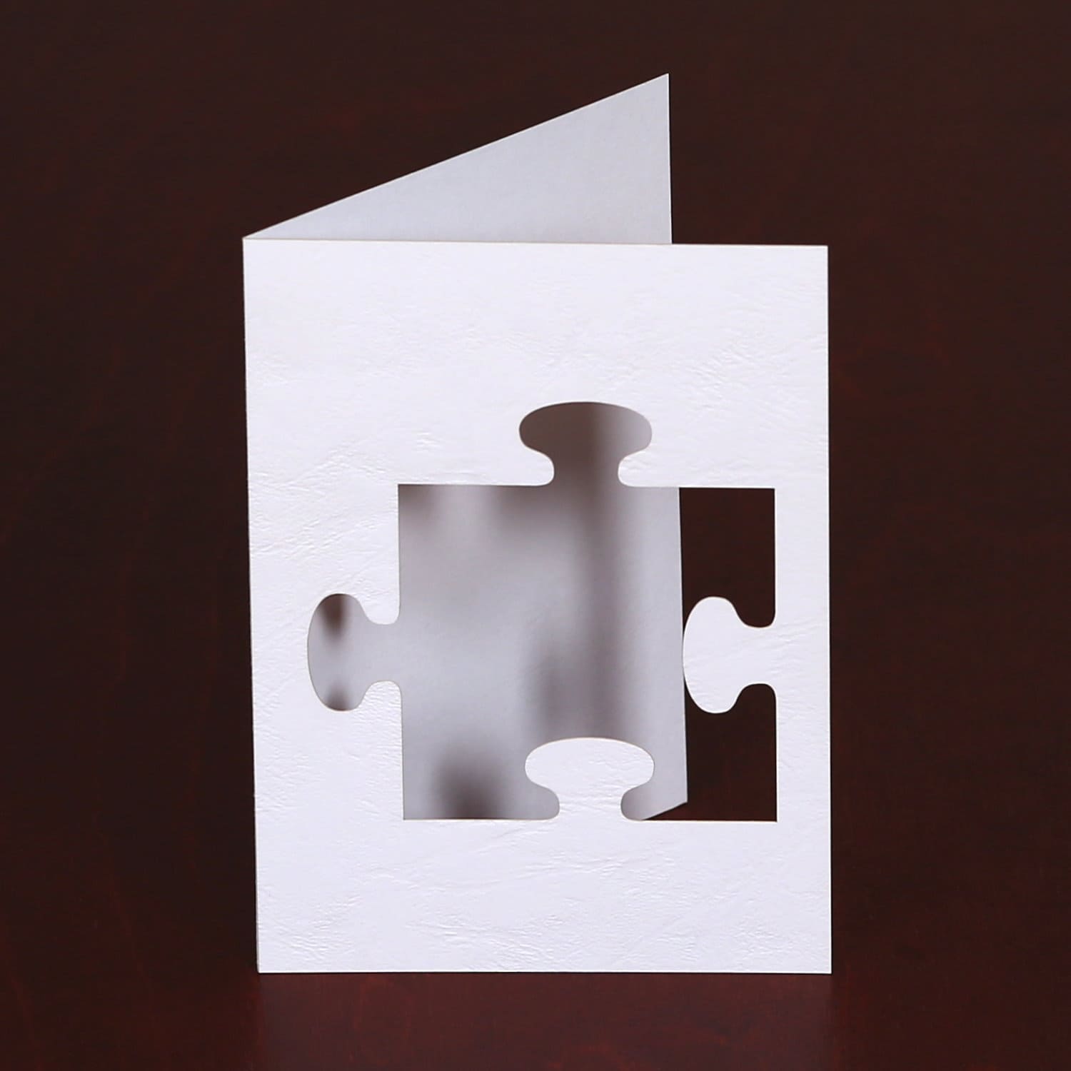 Passepartoutkarte DIN B6 Lederoptik mit Einleger und Briefumschlag DIN B6 – Puzzle