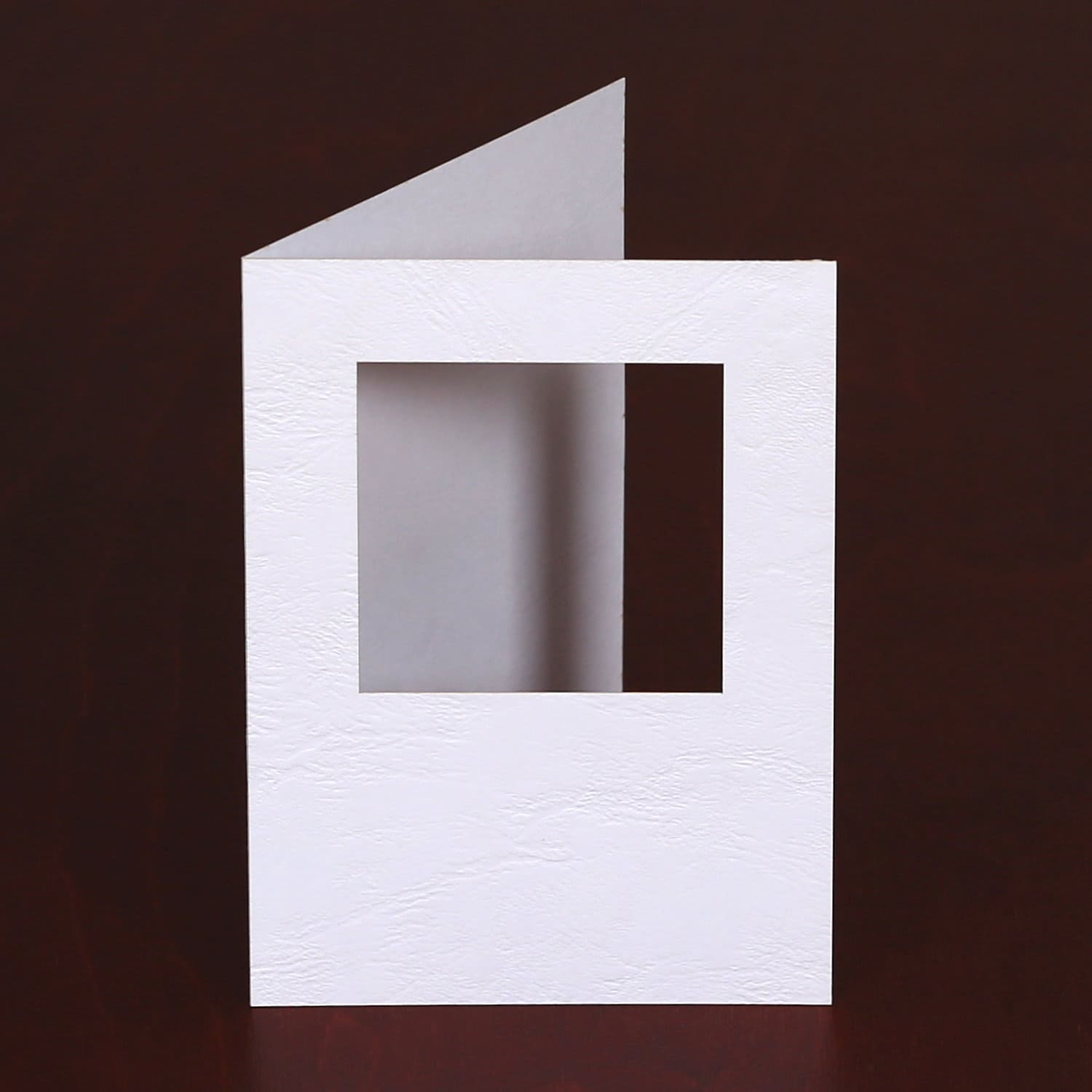 Passepartoutkarte DIN B6 Lederoptik mit Einleger und Briefumschlag DIN B6 – Quadrat