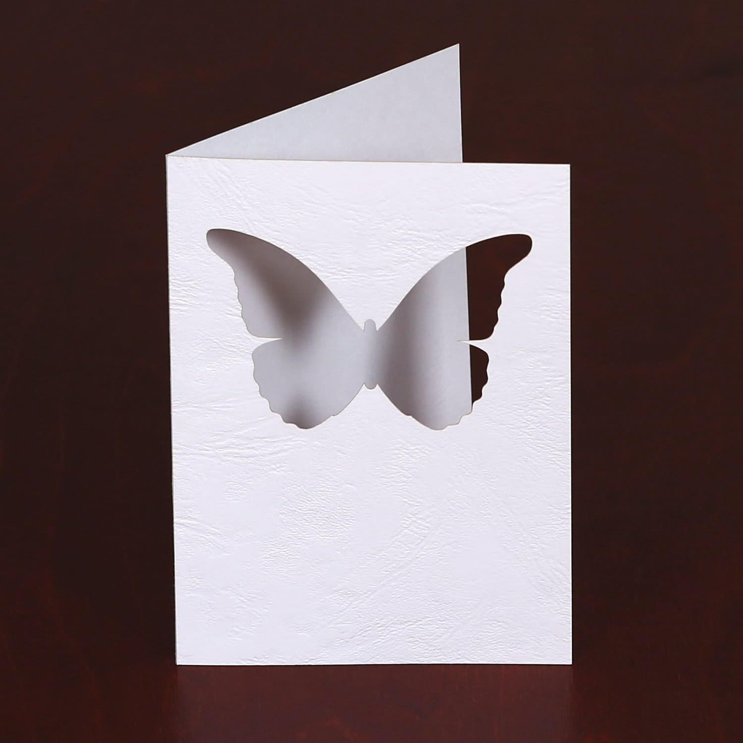 Passepartoutkarte DIN B6 Lederoptik mit Einleger und Briefumschlag DIN B6 – Schmetterling