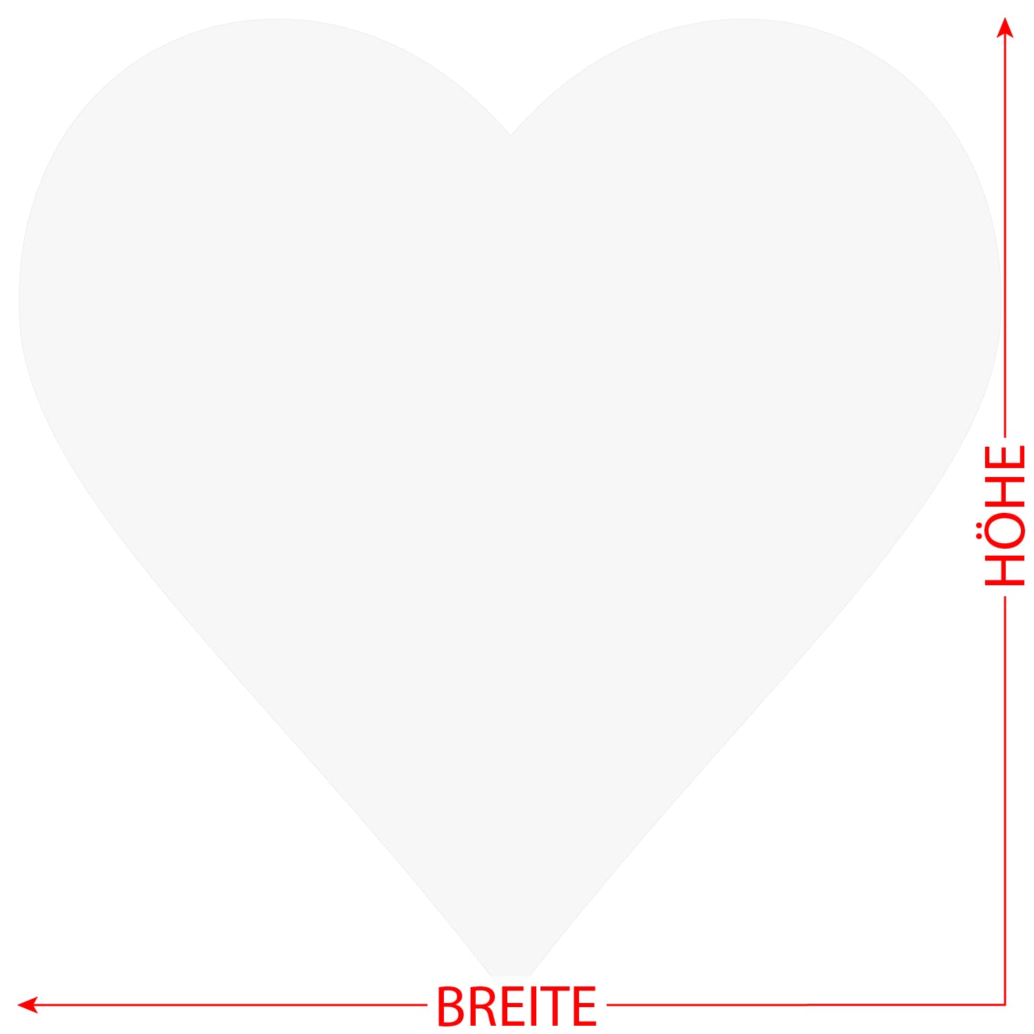 PLEXIGLAS® Zuschnitt 3-50cm - Herz Farblos transparent Größe