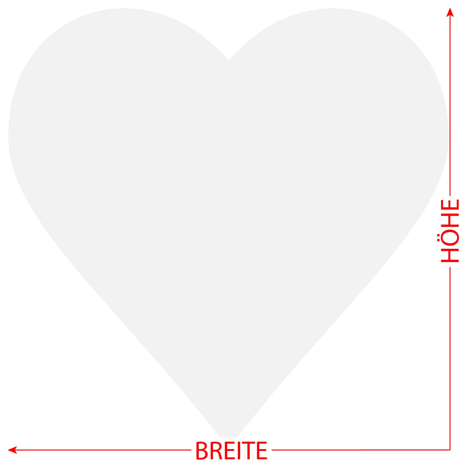 PLEXIGLAS® Zuschnitt 3-50cm - Herz Farblos milchig Größe