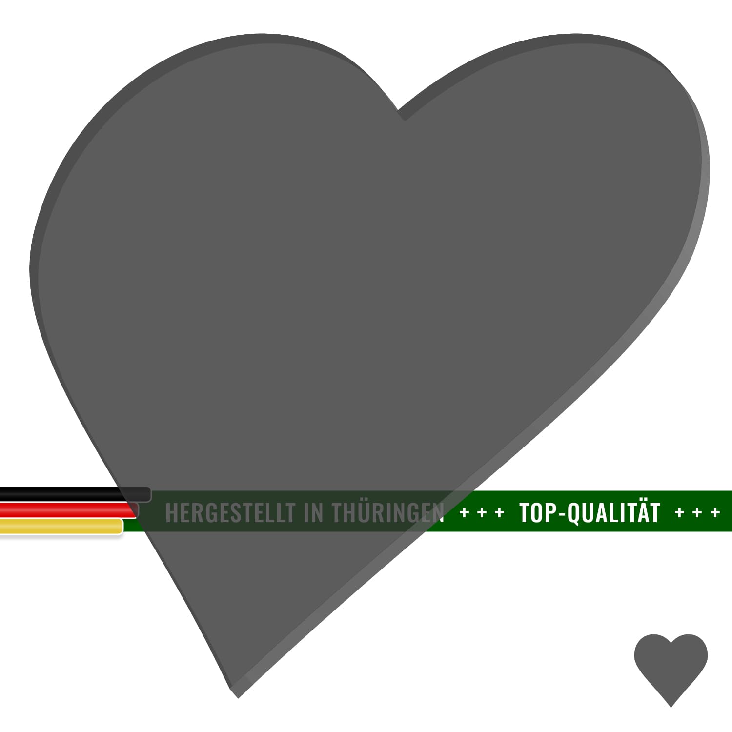 PLEXIGLAS® Zuschnitt 3-50cm - Herz Dunkelgrau transparent