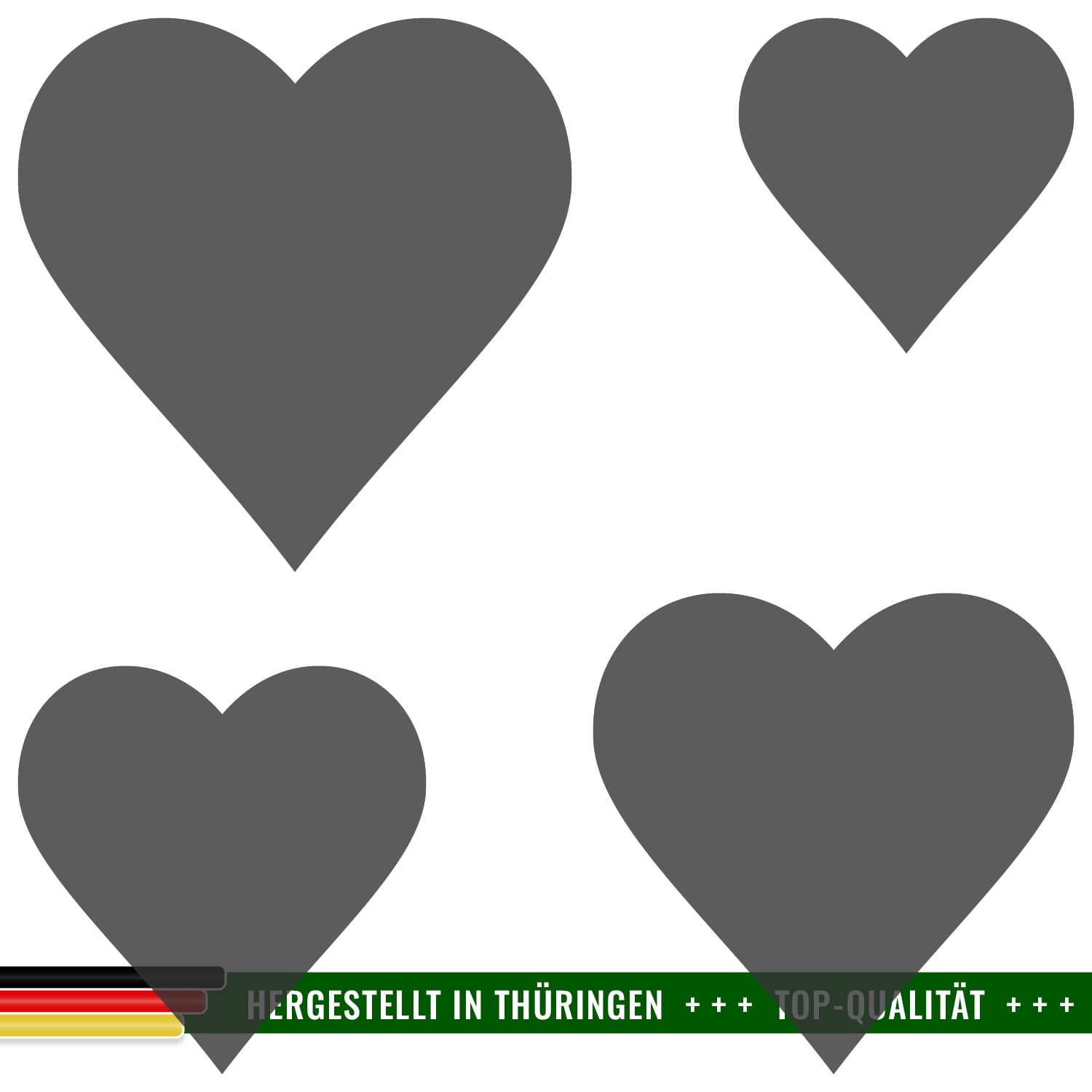 PLEXIGLAS® Zuschnitt 3-50cm - Herz Dunkelgrau transparent Gruppe