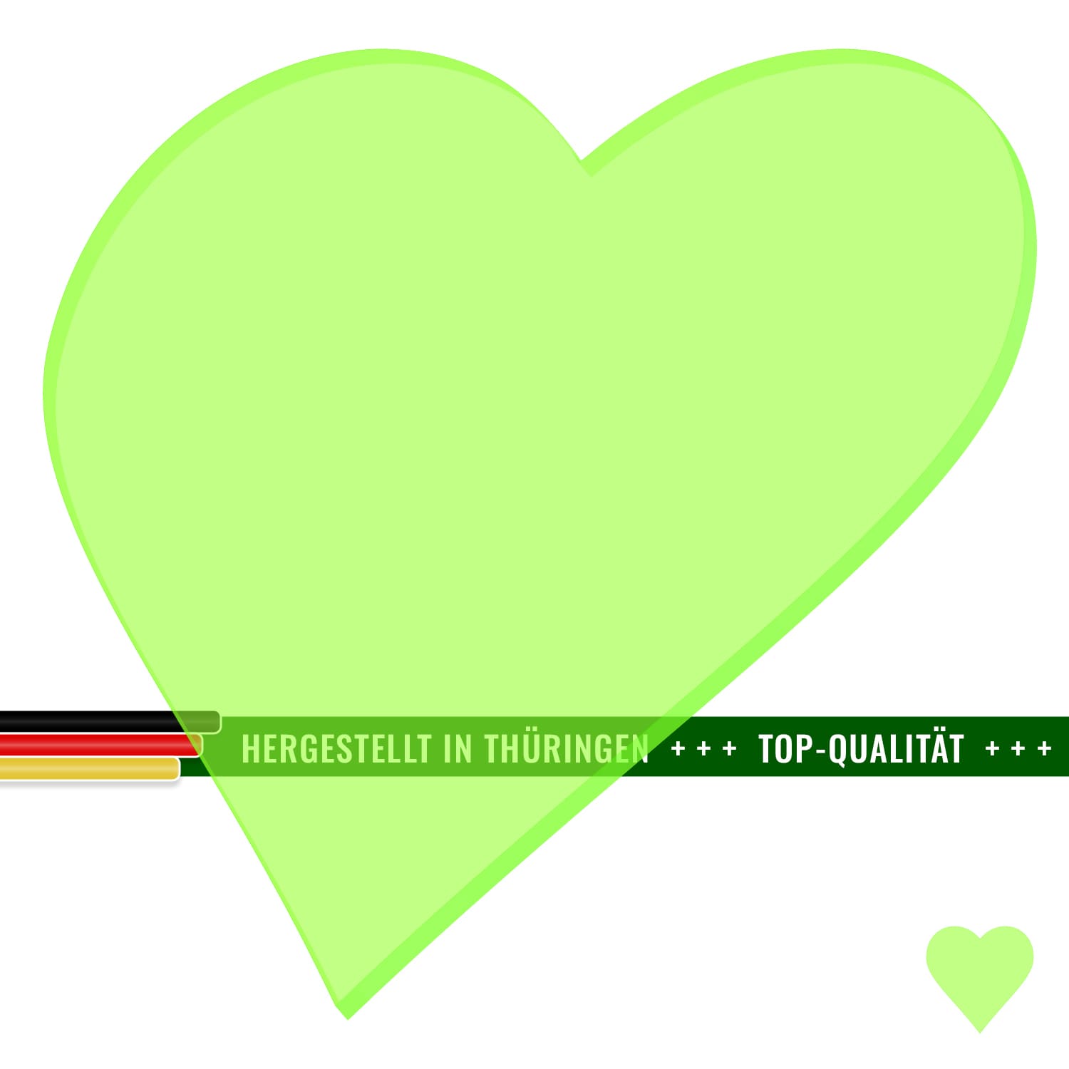 PLEXIGLAS® Zuschnitt 3-50cm - Herz Neongrün transparent