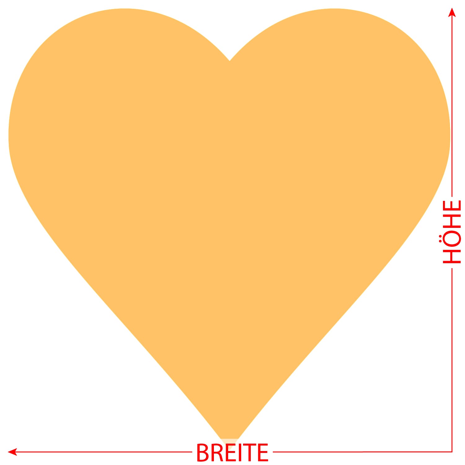 PLEXIGLAS® Zuschnitt 3-50cm - Herz Neonorange transparent Größe