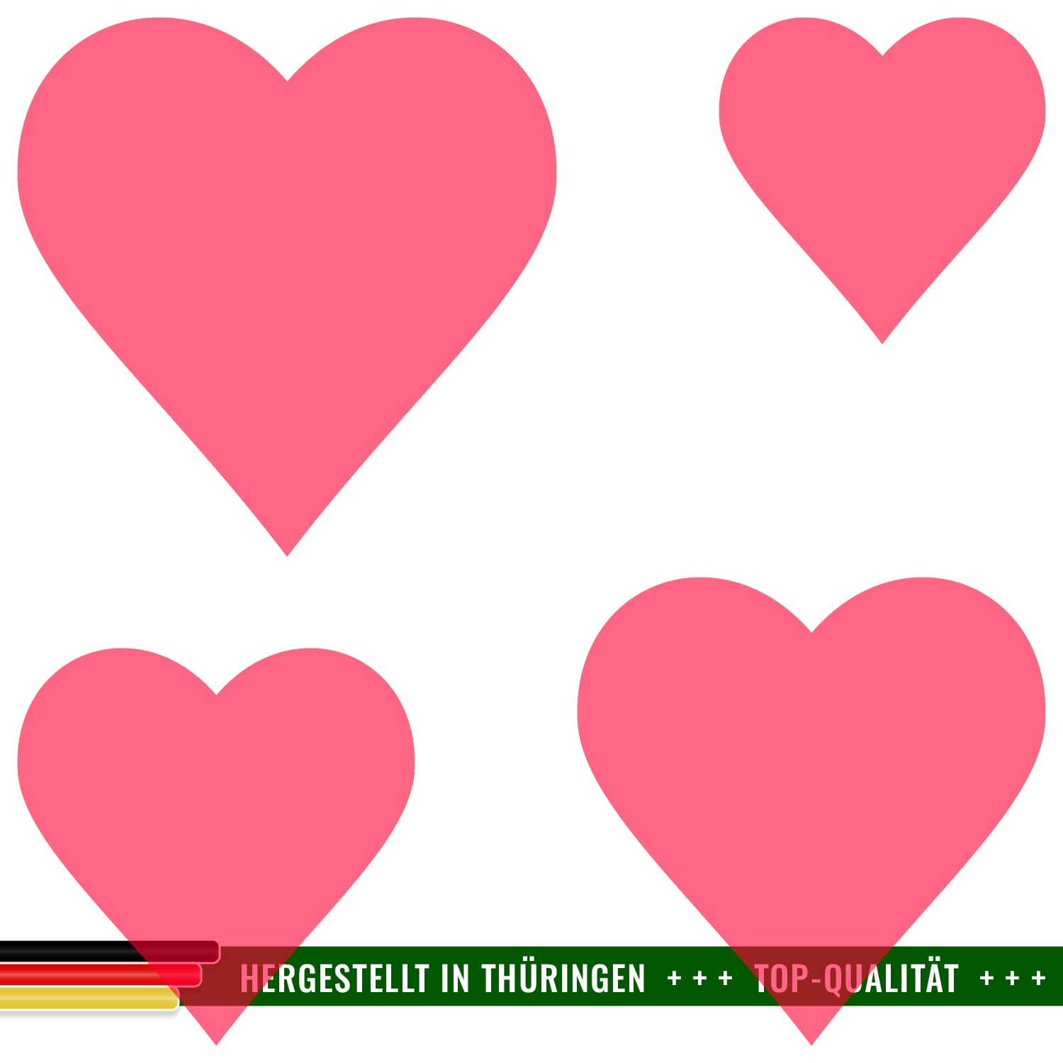 PLEXIGLAS® Zuschnitt 3-50cm - Herz Neonrot transparent Gruppe