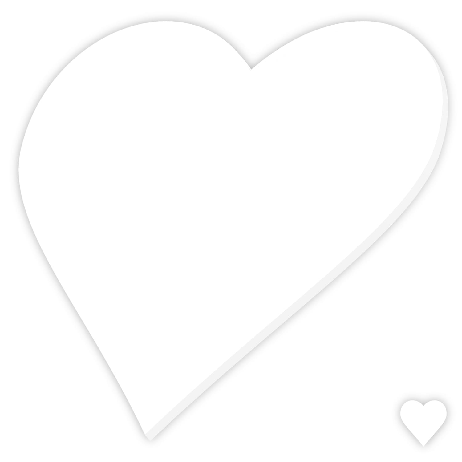 PLEXIGLAS® Zuschnitt 3-50cm - Herz weiß