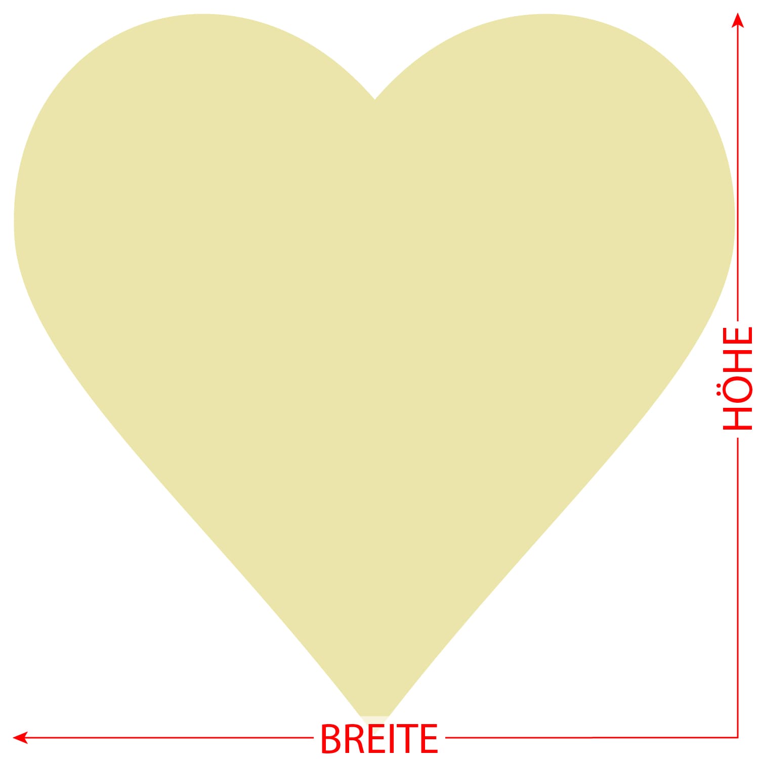 PLEXIGLAS® Zuschnitt 3-50cm - Herz creme Größe