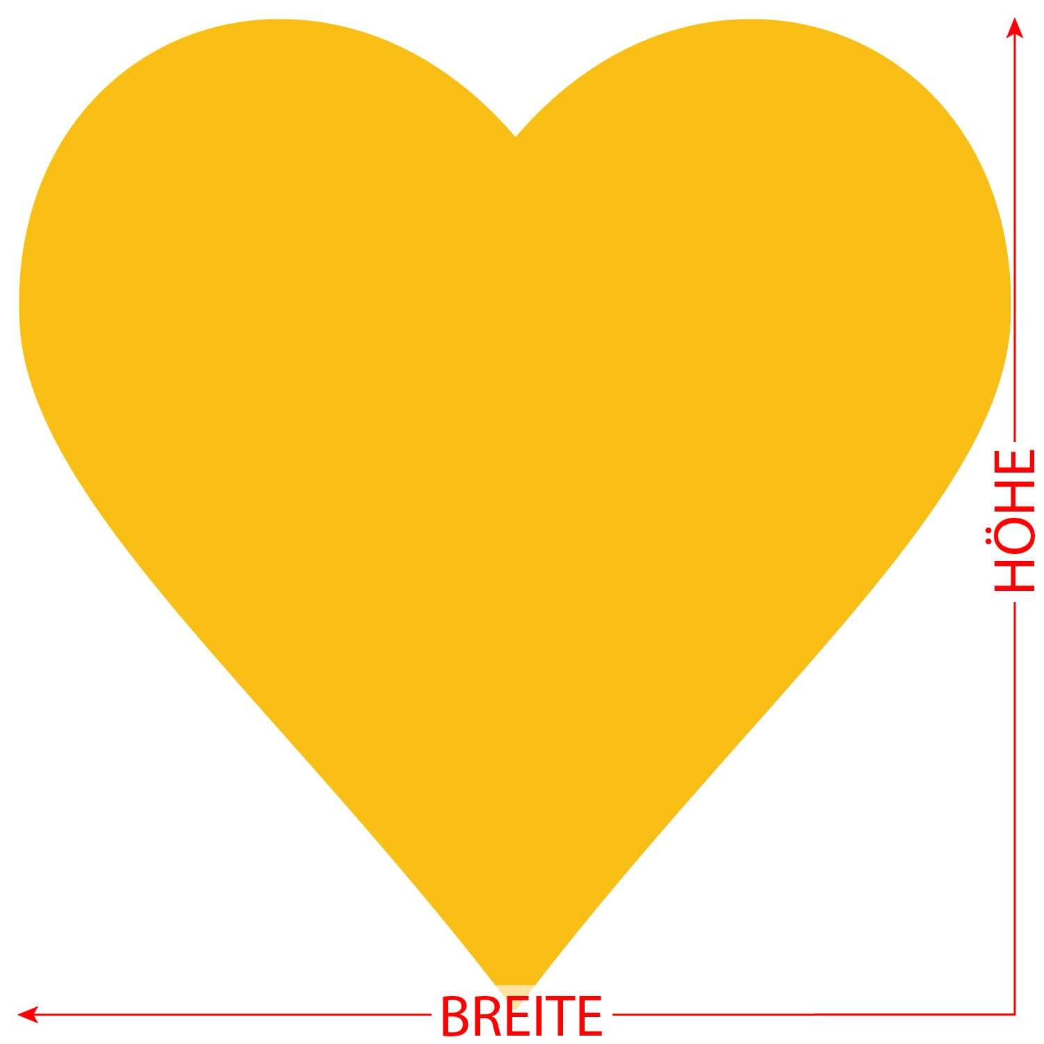 PLEXIGLAS® Zuschnitt 3-50cm - Herz gelb Größe