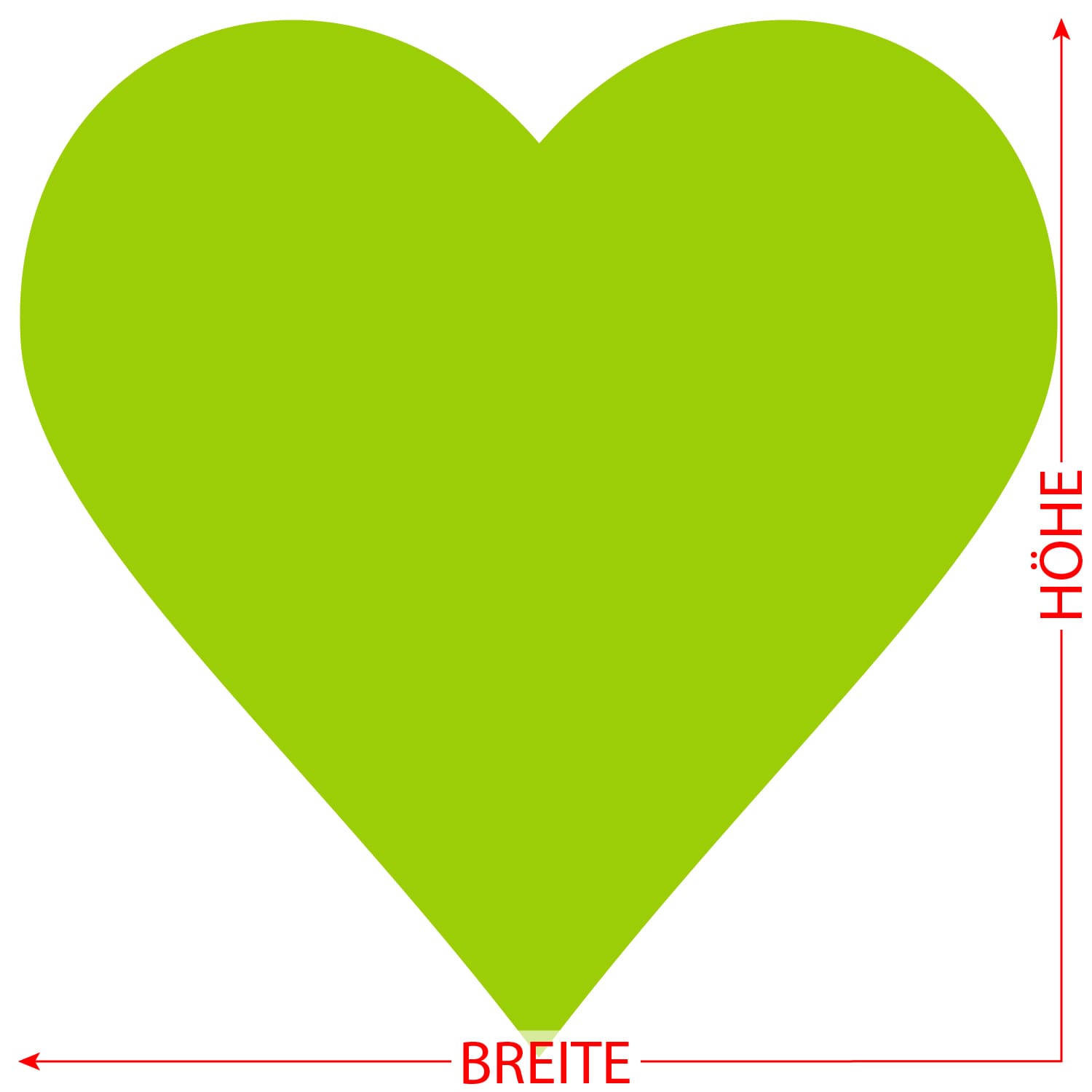 PLEXIGLAS® Zuschnitt 3-50cm - Herz grün Größe