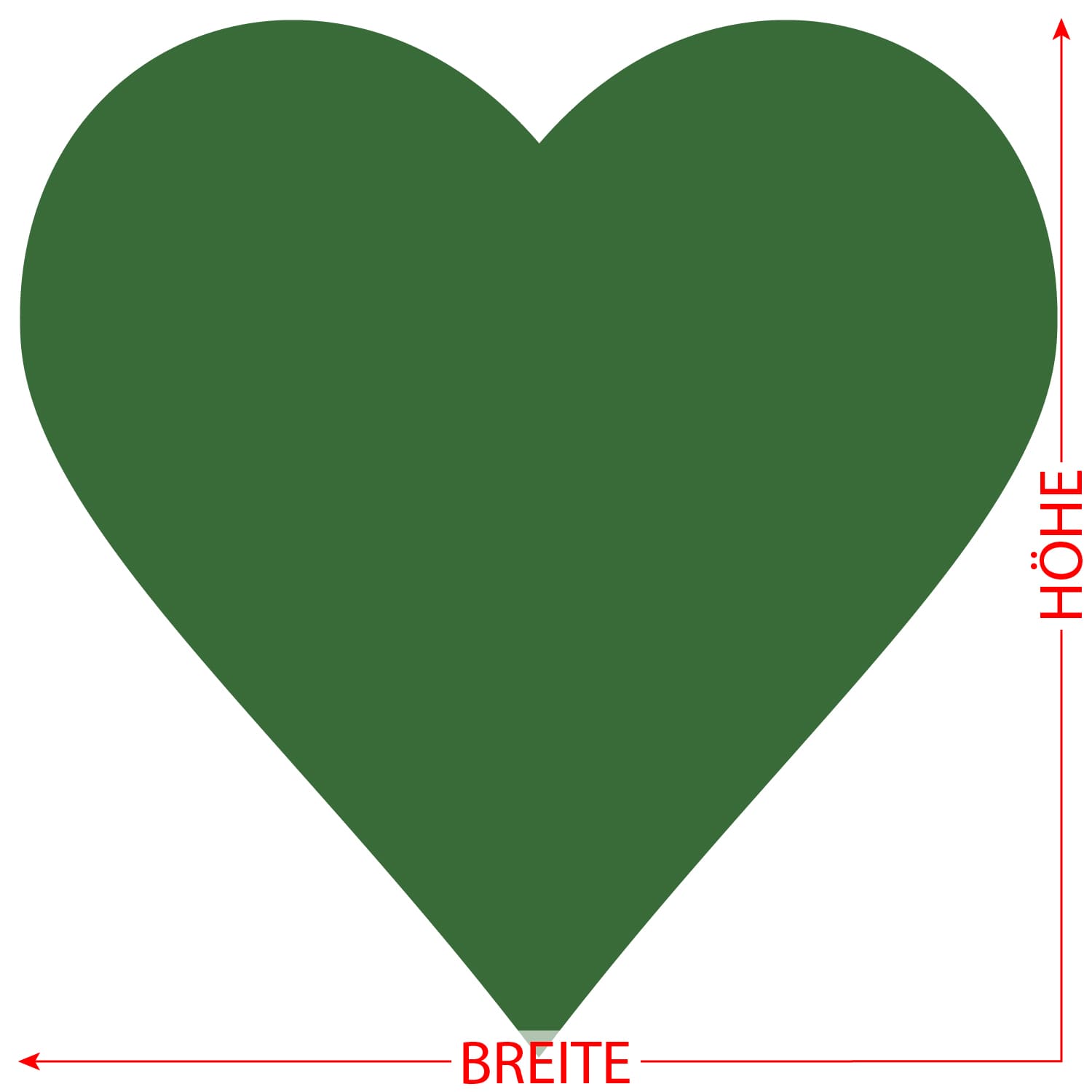 PLEXIGLAS® Zuschnitt 3-50cm - Herz dunkelgrün Größe