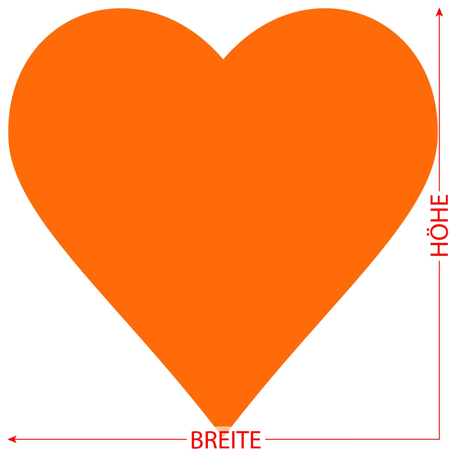 PLEXIGLAS® Zuschnitt 3-50cm - Herz orange Größe