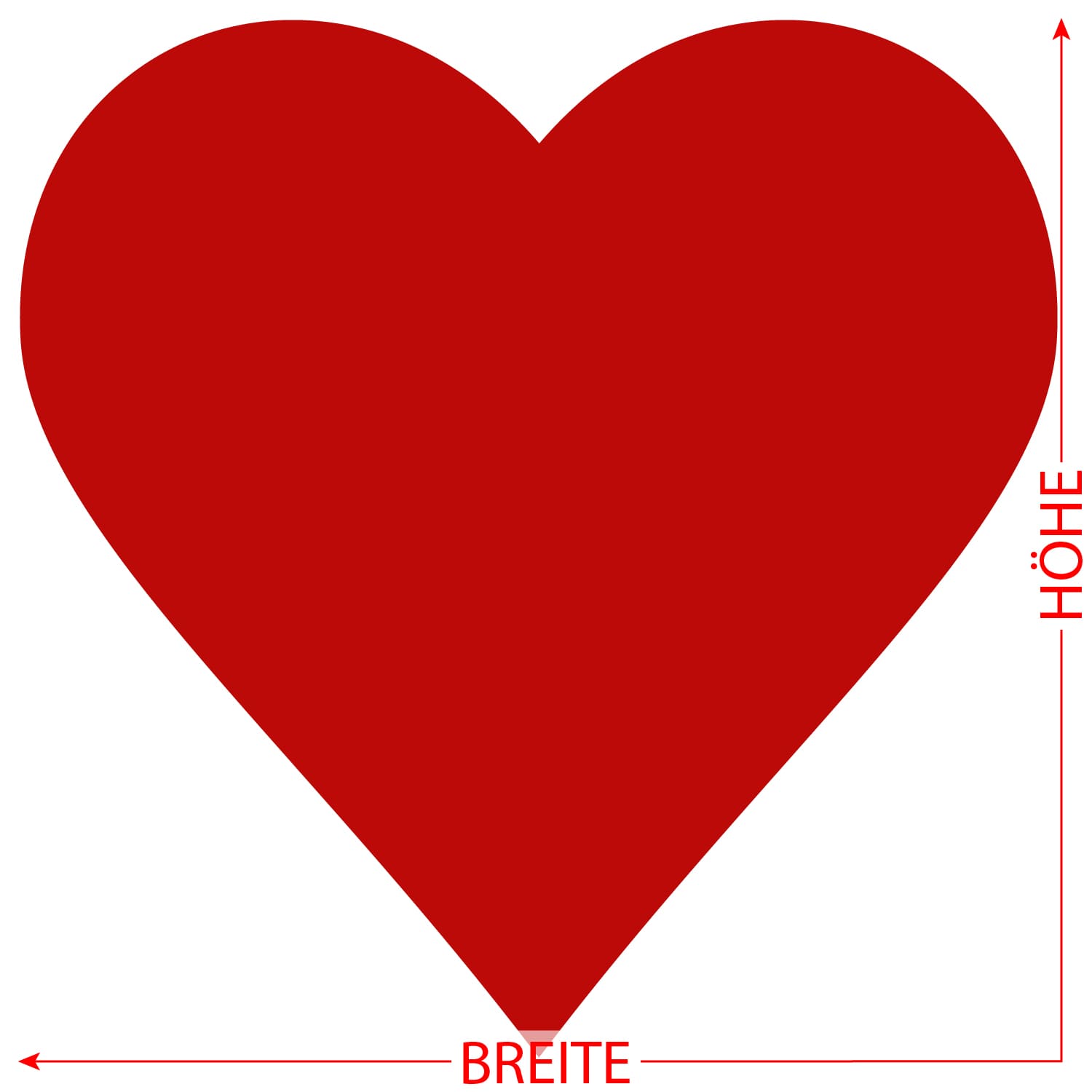 PLEXIGLAS® Zuschnitt 3-50cm - Herz rot Größe