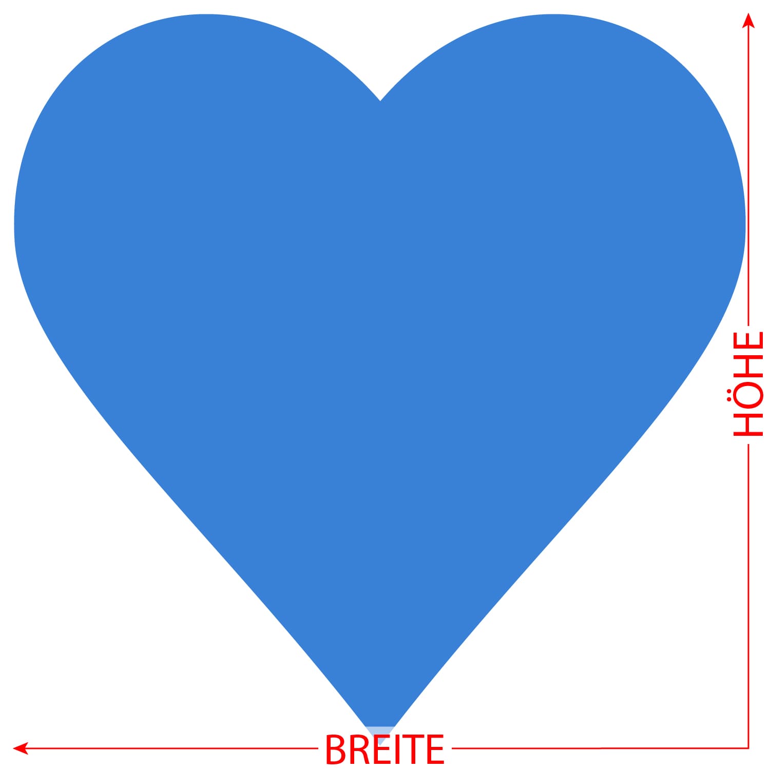 PLEXIGLAS® Zuschnitt 3-50cm - Herz hellblau Größe
