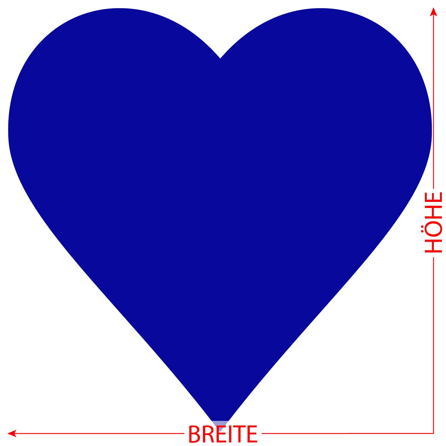 PLEXIGLAS® Zuschnitt 3-50cm - Herz blau Größe