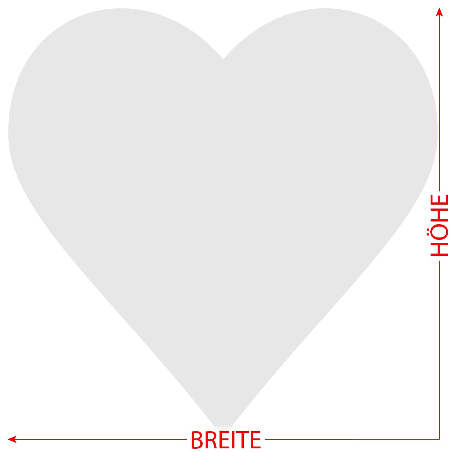 PLEXIGLAS® Zuschnitt 3-50cm - Herz grau Größe