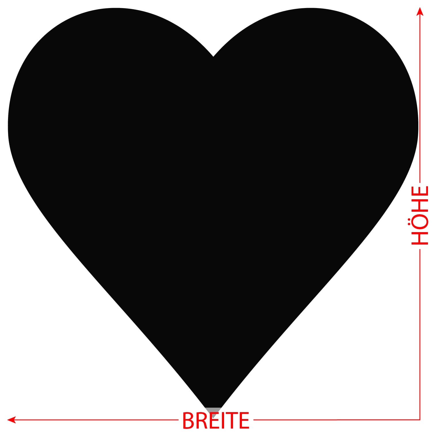 PLEXIGLAS® Zuschnitt 3-50cm - Herz schwarz Größe