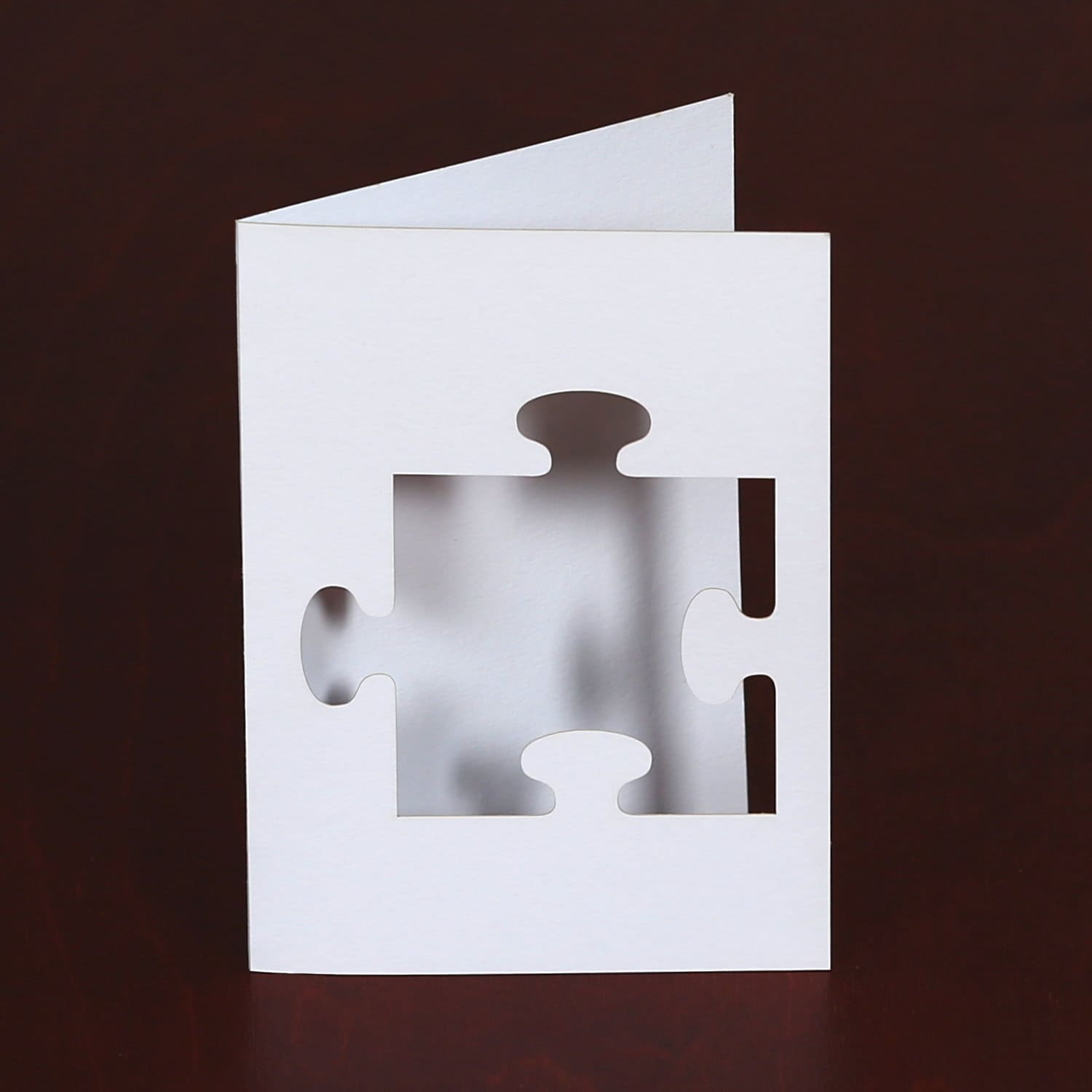 Weiße Passepartoutkarte DIN B6 mit Einleger und Briefumschlag DIN B6 – Puzzle