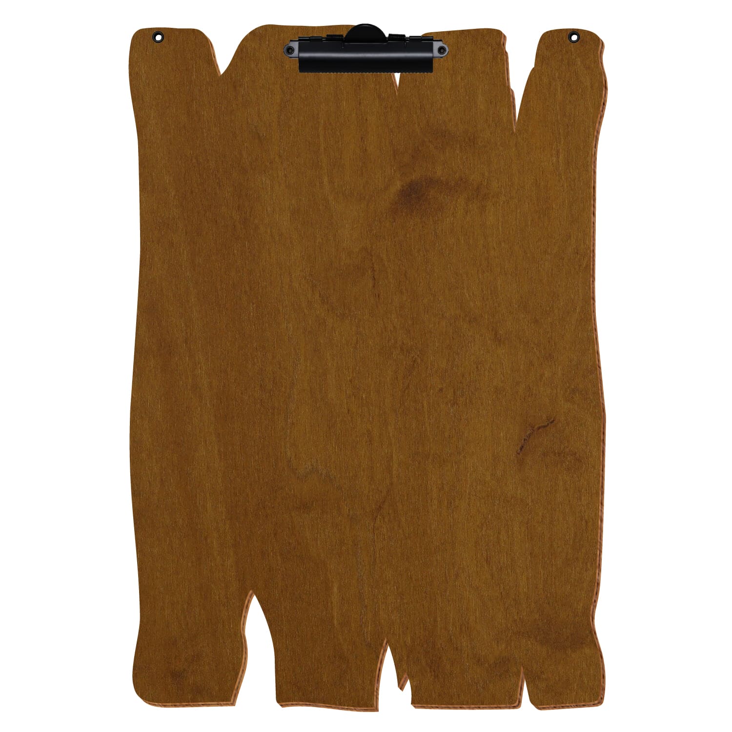 Klemmbrett Holzbrettform mit 2 Ösen Teak A3 hochkant Zahnklemme schwarz