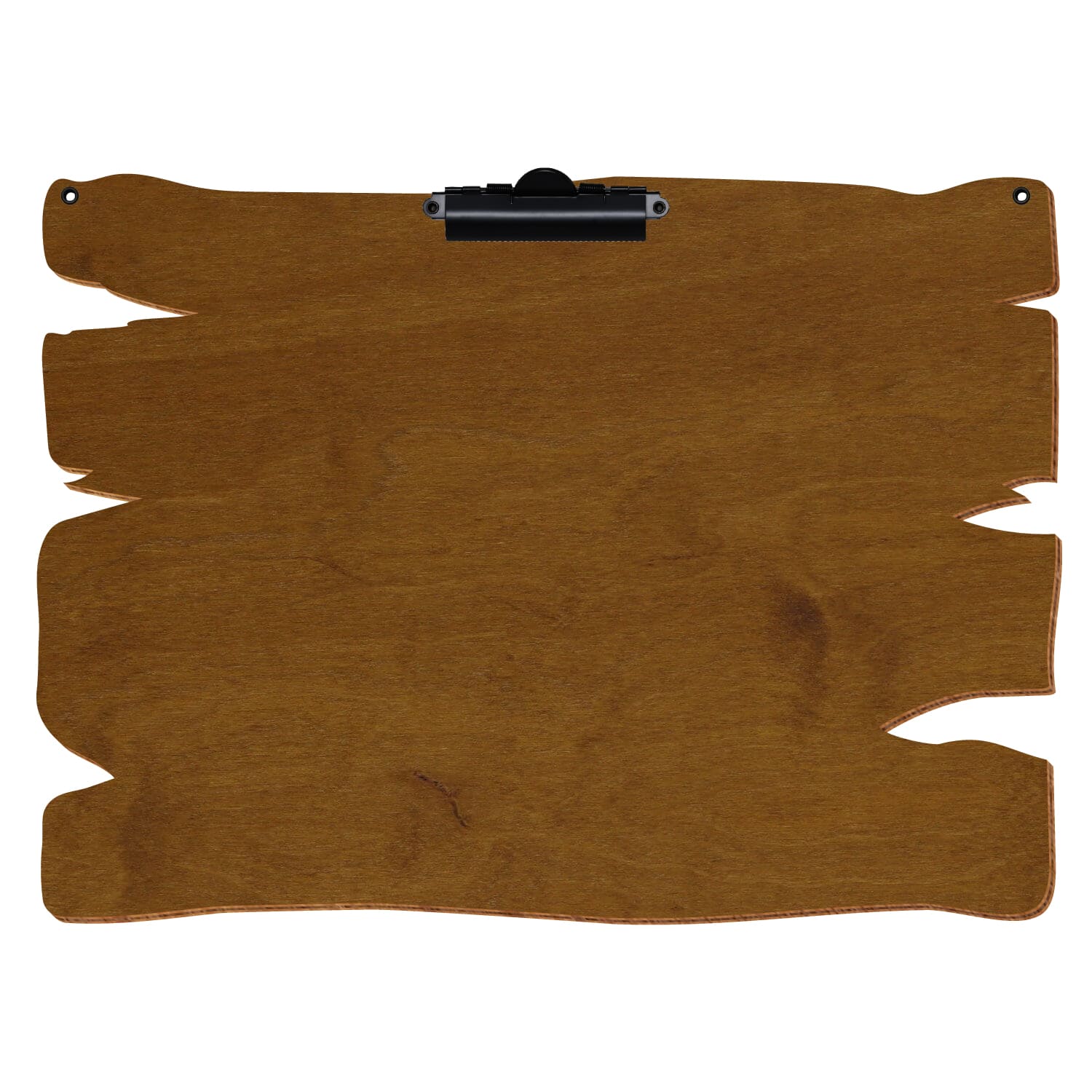 Klemmbrett Holzbrettform mit 2 Ösen Teak A3 querkant Zahnklemme schwarz
