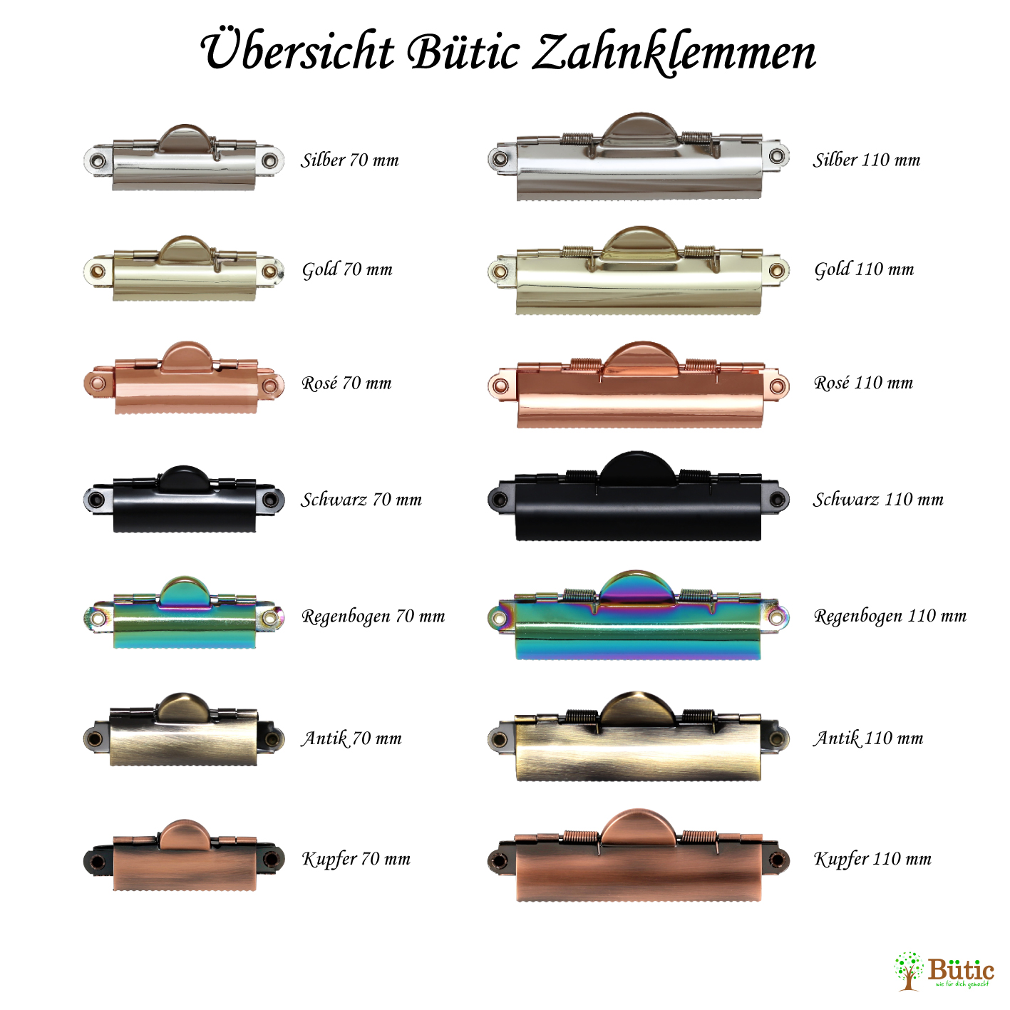 Zahnklemme in 7 verschiedenen Farben