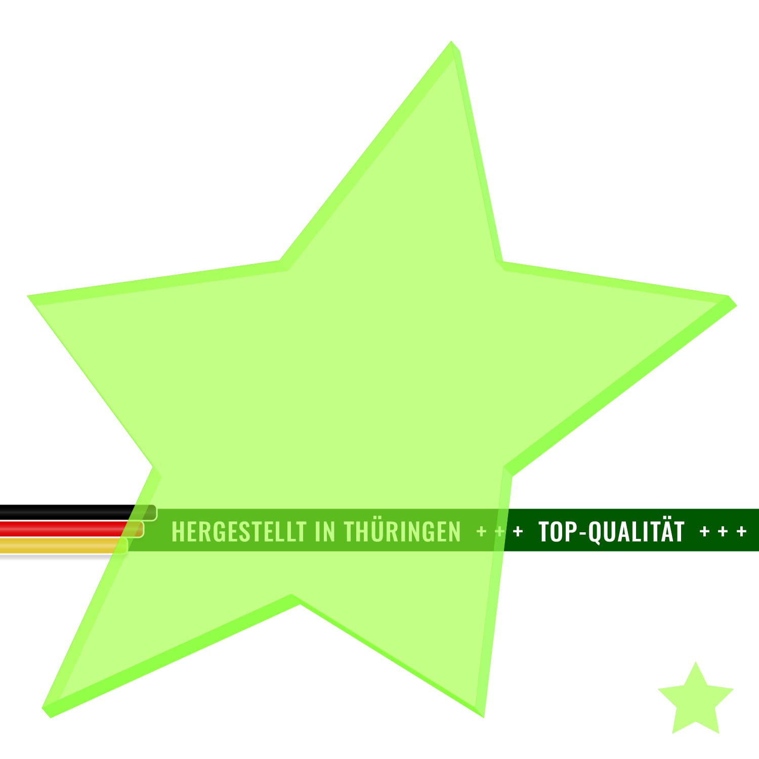 PLEXIGLAS® Zuschnitt 3-50cm - Stern Neongrün transparent